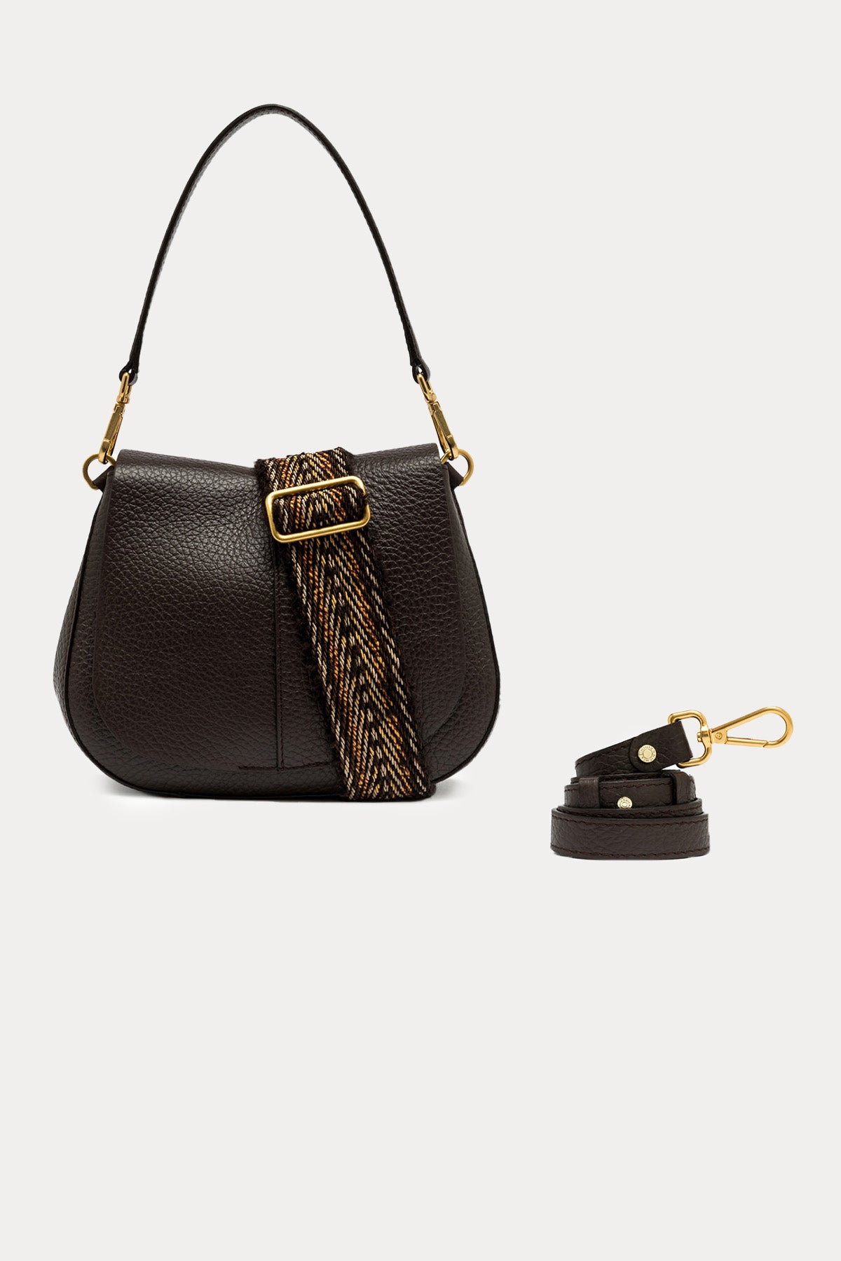 Gianni Chiarini Helena Round Geniş Askılı Deri Omuz Çantası