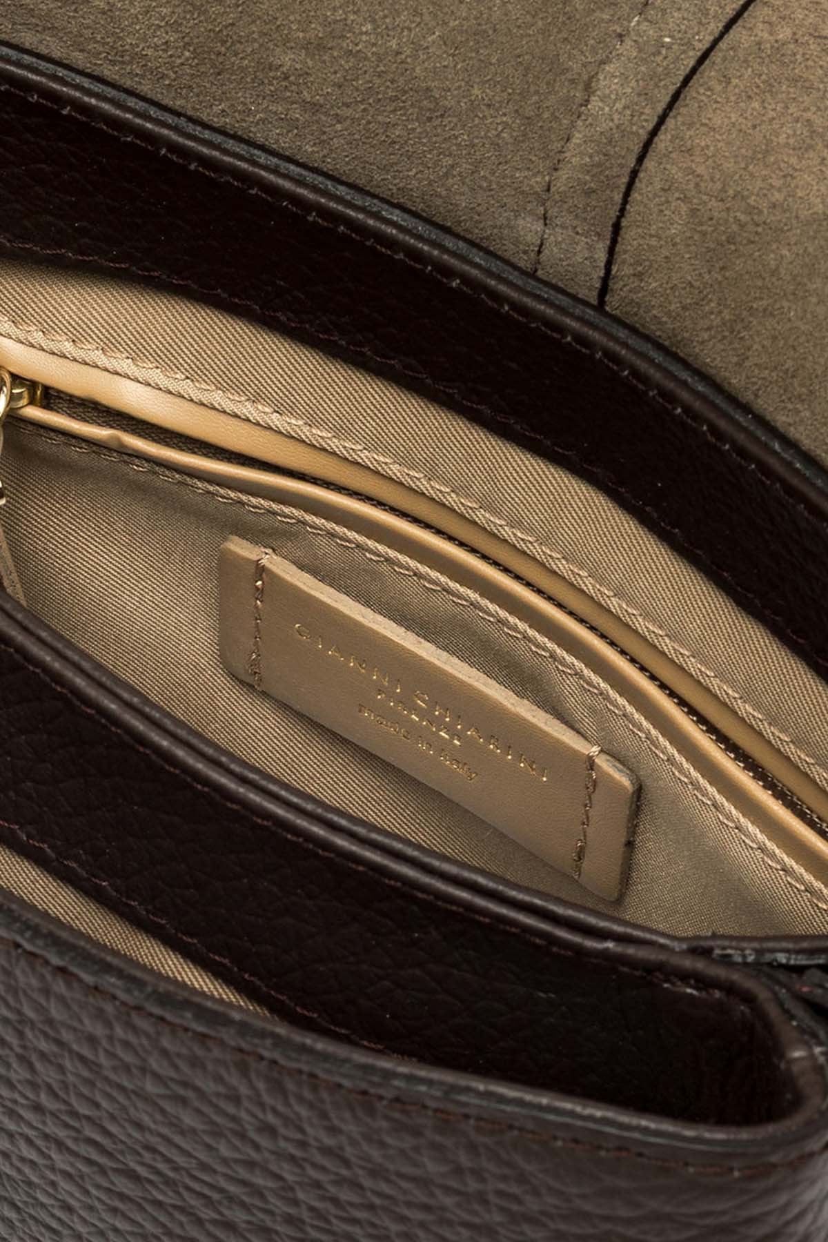 Gianni Chiarini Helena Round Geniş Askılı Deri Omuz Çantası-Çanta-Libas