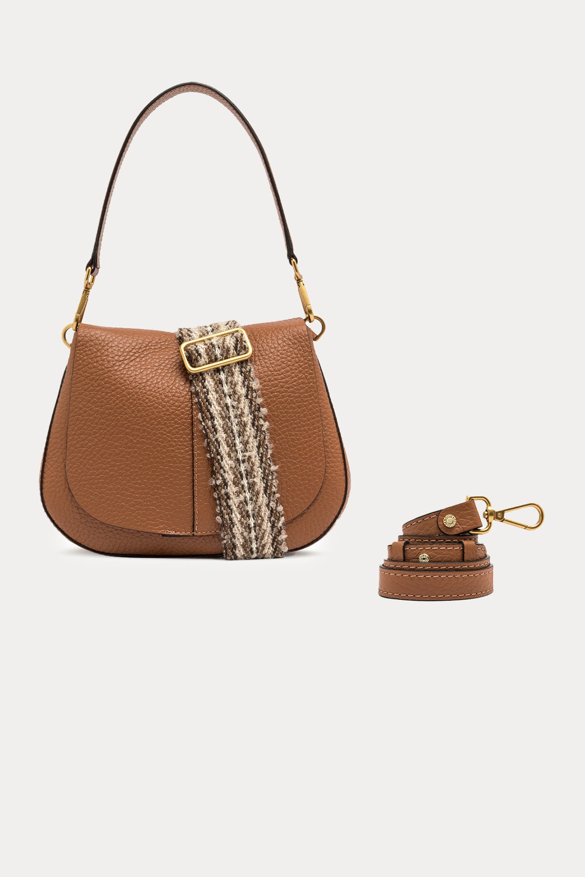 Gianni Chiarini Helena Round Geniş Askılı Deri Omuz Çantası