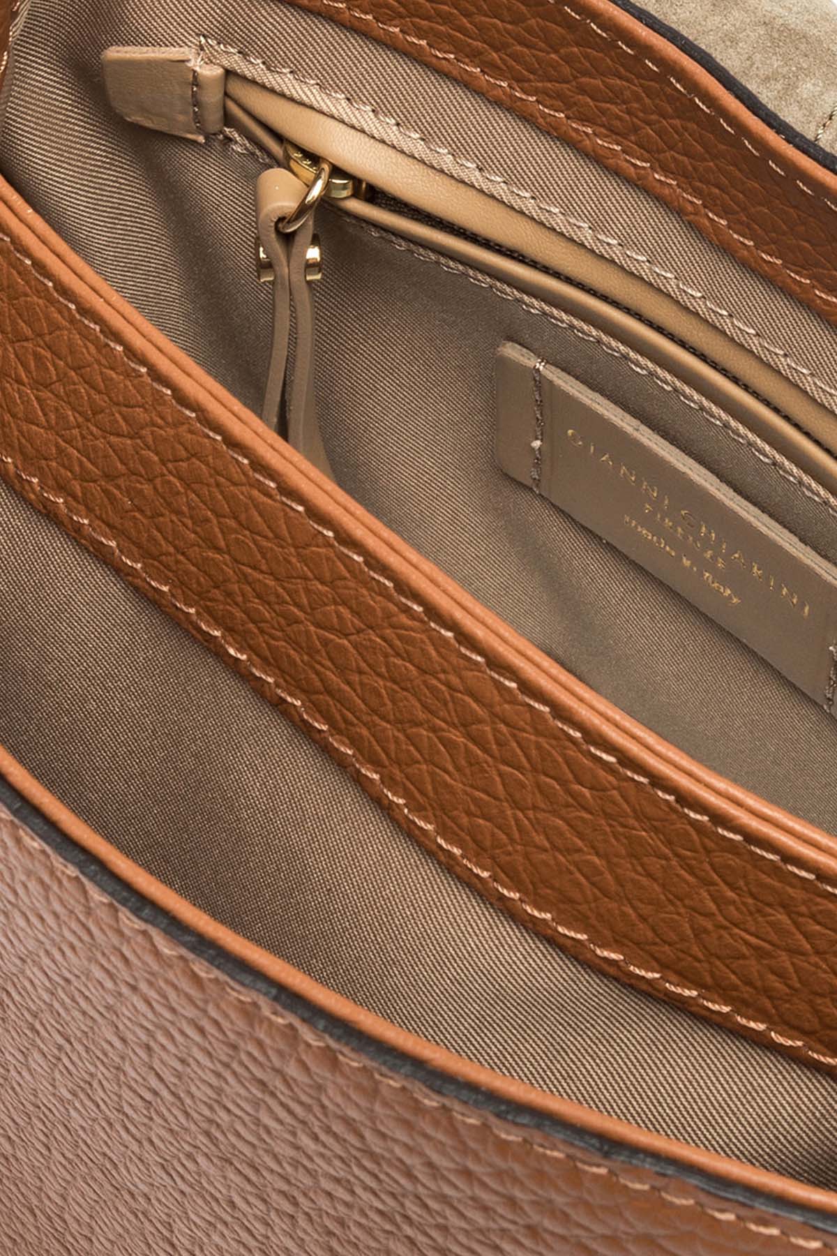 Gianni Chiarini Helena Round Geniş Askılı Deri Omuz Çantası-Çanta-Libas