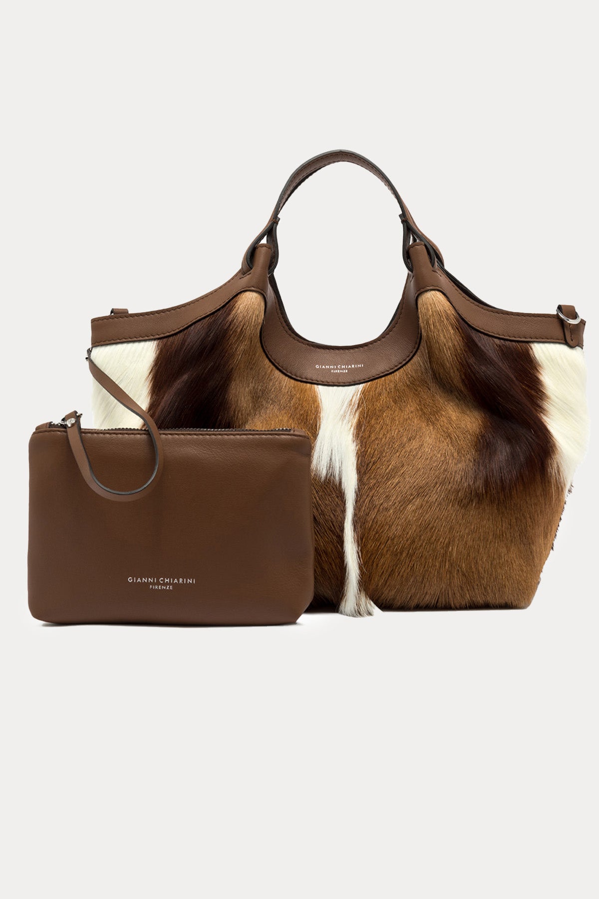 Gianni Chiarini Dua Tay Tüyü Deri Omuz Çantası