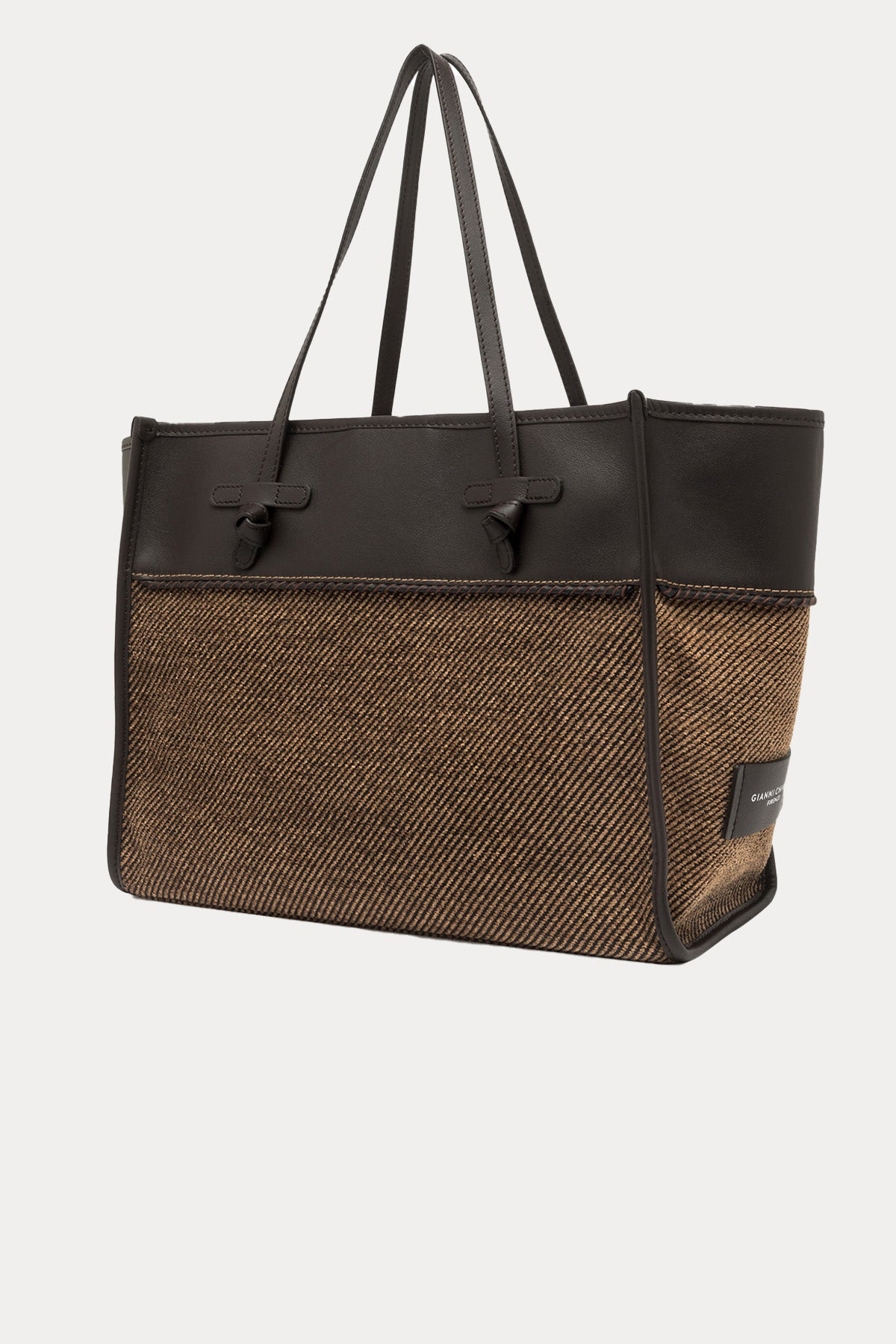 Gianni Chiarini Marcella Deri Kanvas Kumaş Shopping Bag Çanta