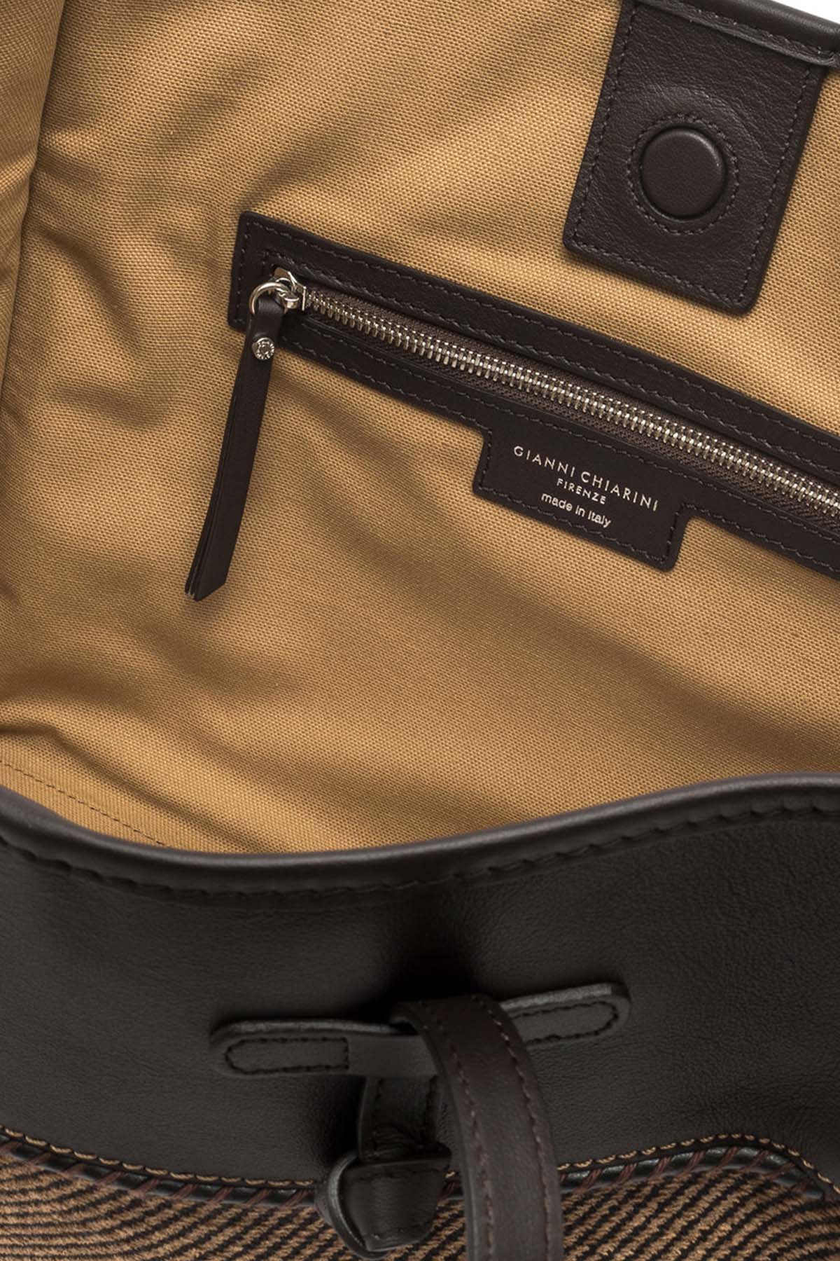 Gianni Chiarini Marcella Deri Kanvas Kumaş Shopping Bag Çanta