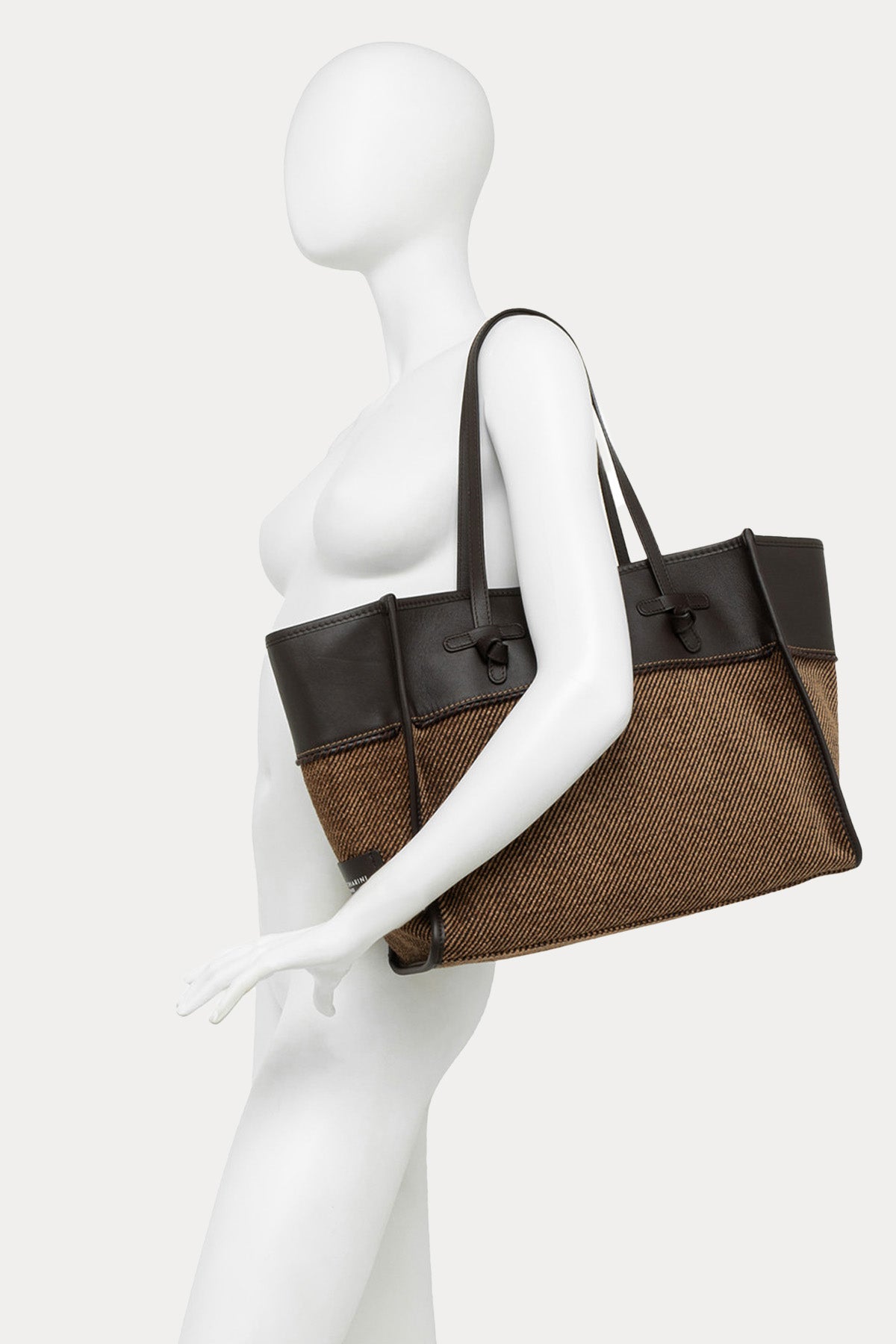 Gianni Chiarini Marcella Deri Kanvas Kumaş Shopping Bag Çanta