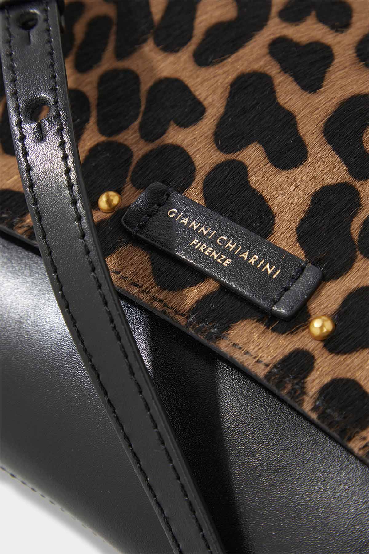 Gianni Chiarini Keira Leopar Desenli Deri Omuz Çantası