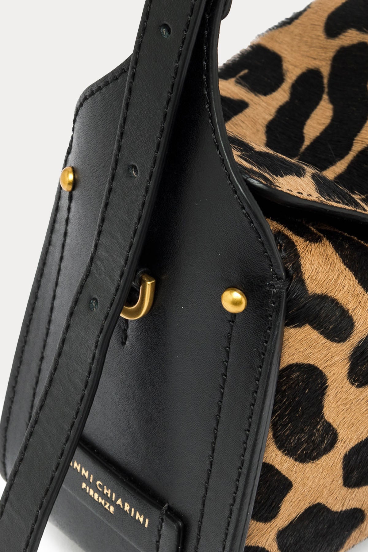 Gianni Chiarini Penelope Leopar Desenli Deri Omuz Çantası