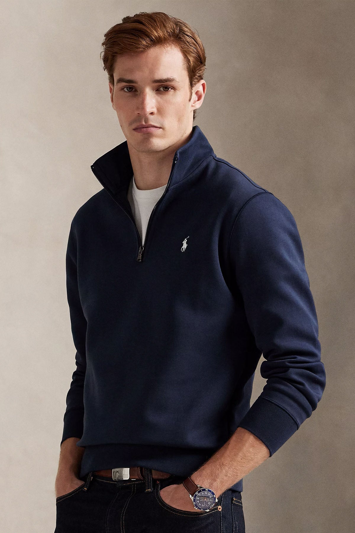 Polo Ralph Lauren Dik Yaka Yarım Fermuarlı Sweatshirt