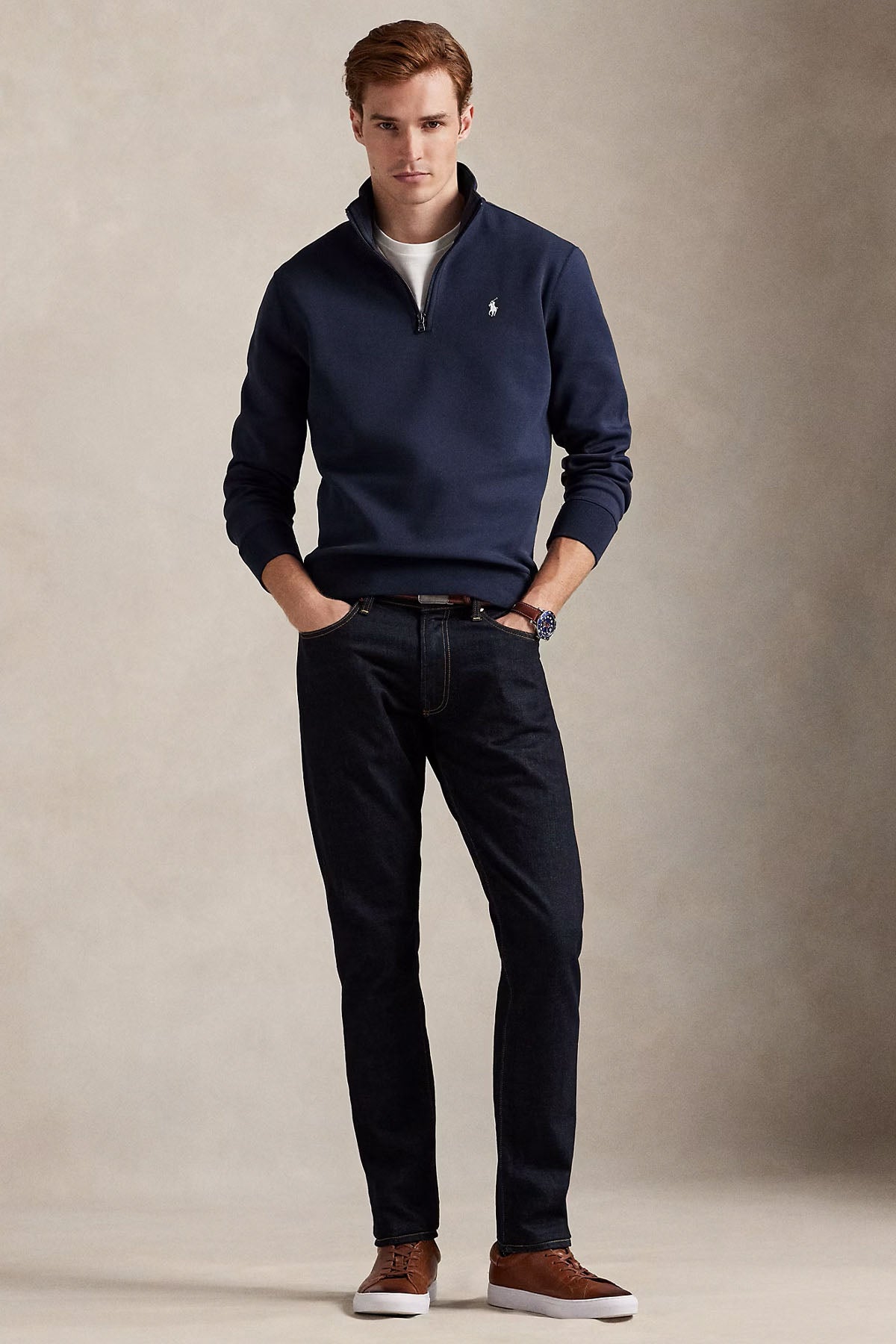 Polo Ralph Lauren Dik Yaka Yarım Fermuarlı Sweatshirt