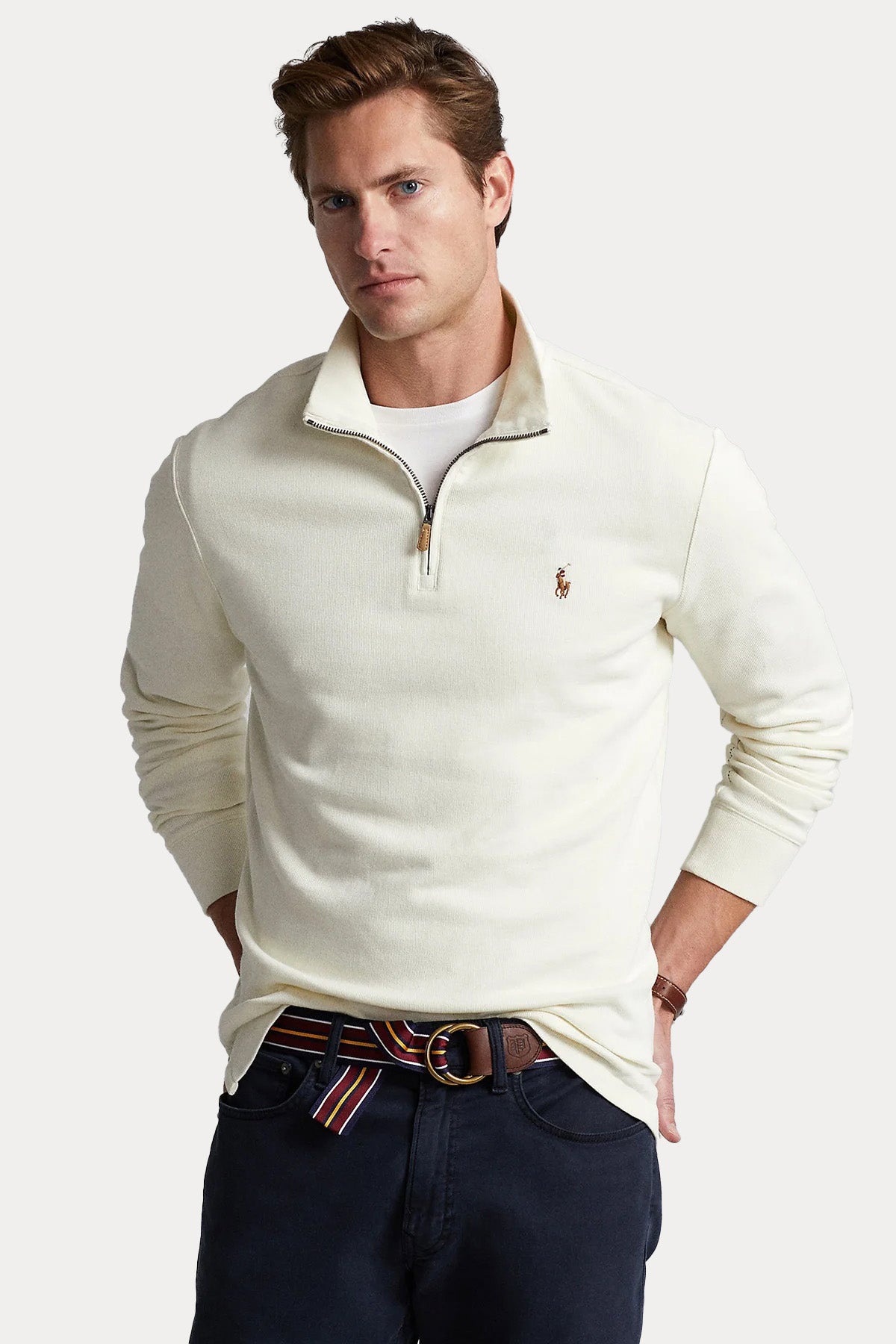 Polo Ralph Lauren Estate Rib Dik Yaka Yarım Fermuarlı Sweatshirt