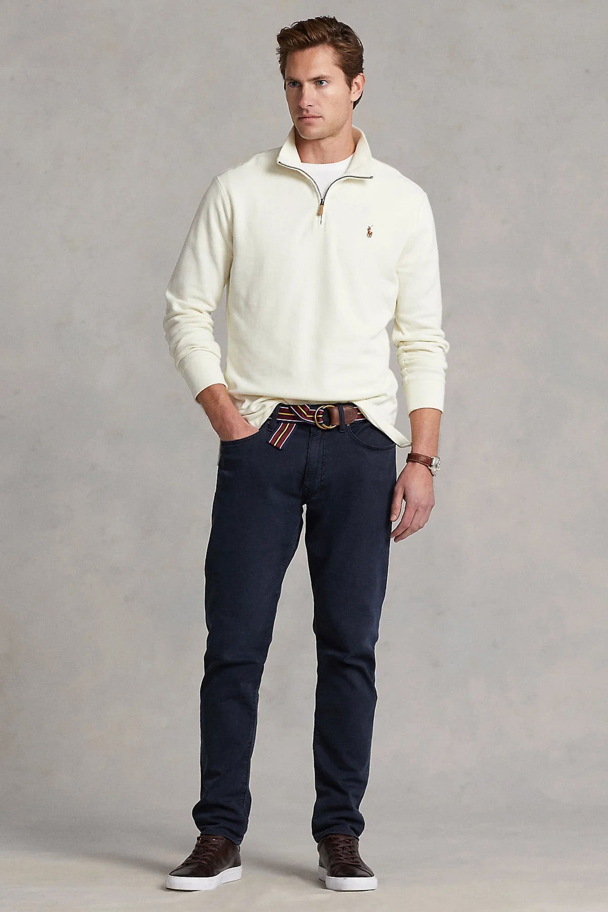 Polo Ralph Lauren Estate Rib Dik Yaka Yarım Fermuarlı Sweatshirt