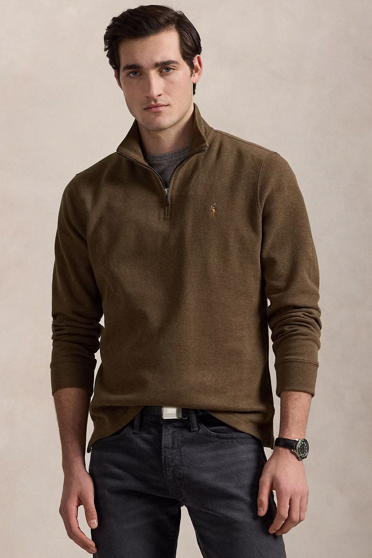 Polo Ralph Lauren Estate Rib Dik Yaka Yarım Fermuarlı Sweatshirt