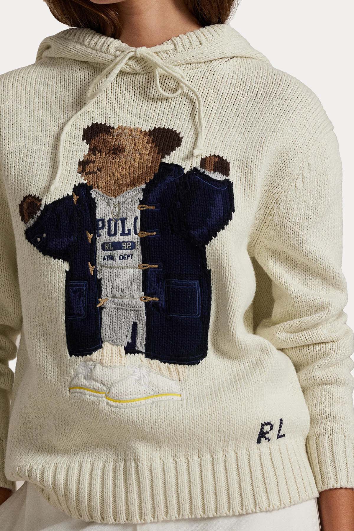 Polo Ralph Lauren Relaxed Fit Kapüşonlu Polo Bear Örgü Triko