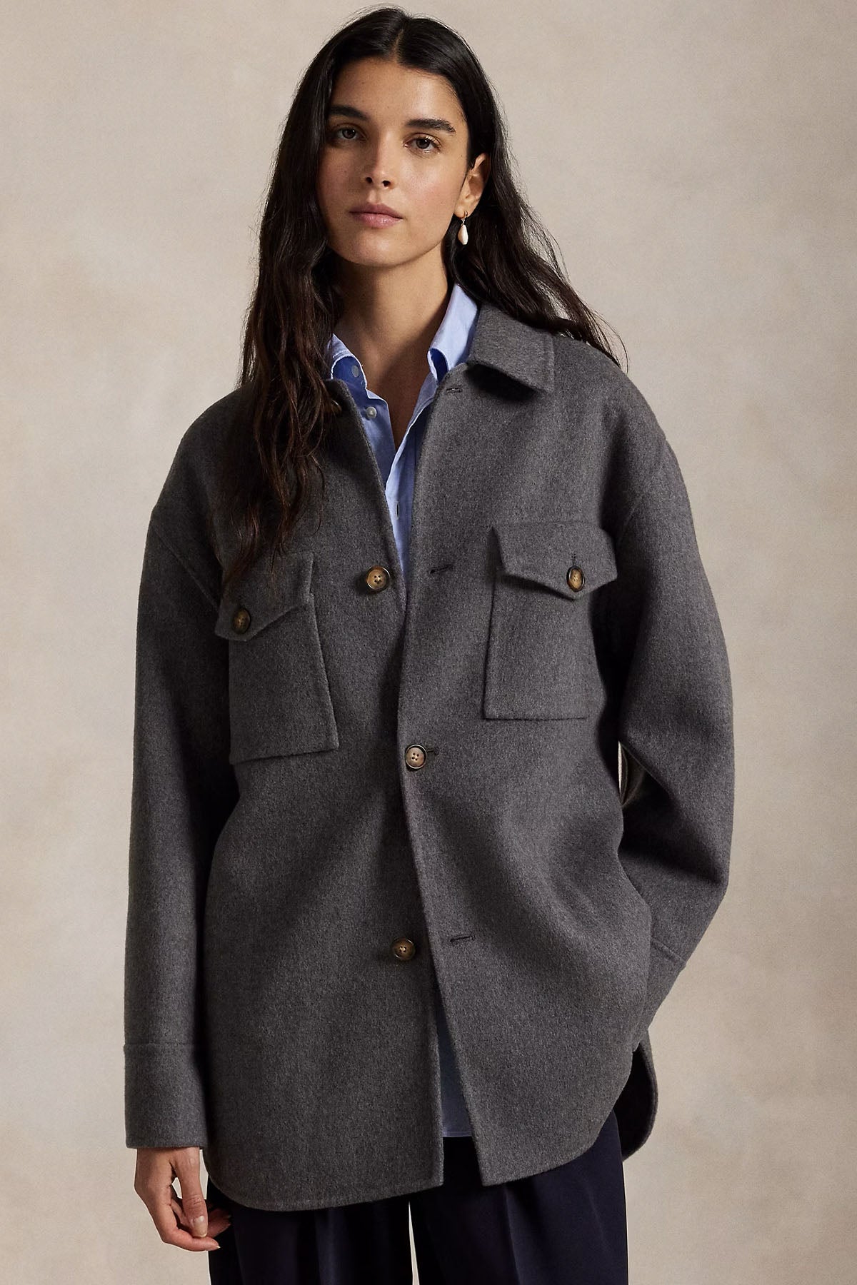 Polo Ralph Lauren Geniş Kesim Yün Gömlek Ceket