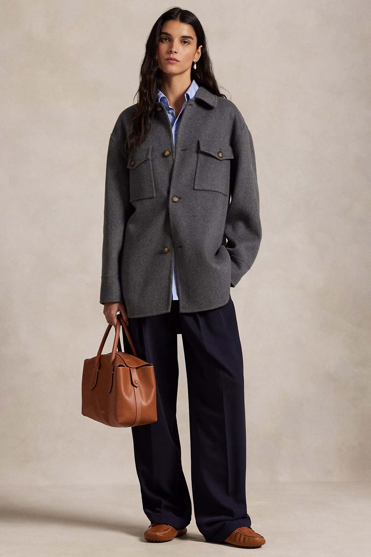 Polo Ralph Lauren Geniş Kesim Yün Gömlek Ceket