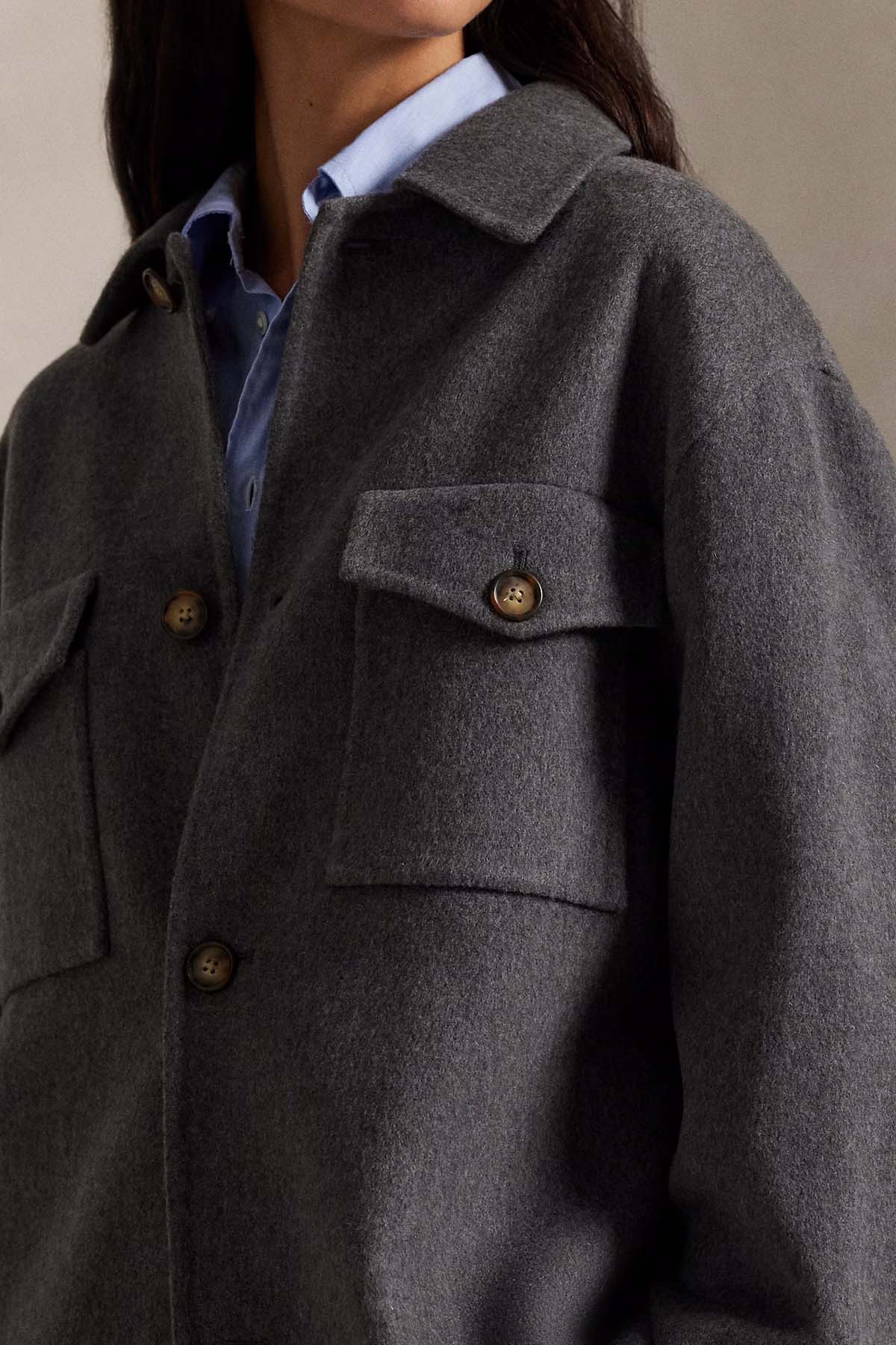 Polo Ralph Lauren Geniş Kesim Yün Gömlek Ceket