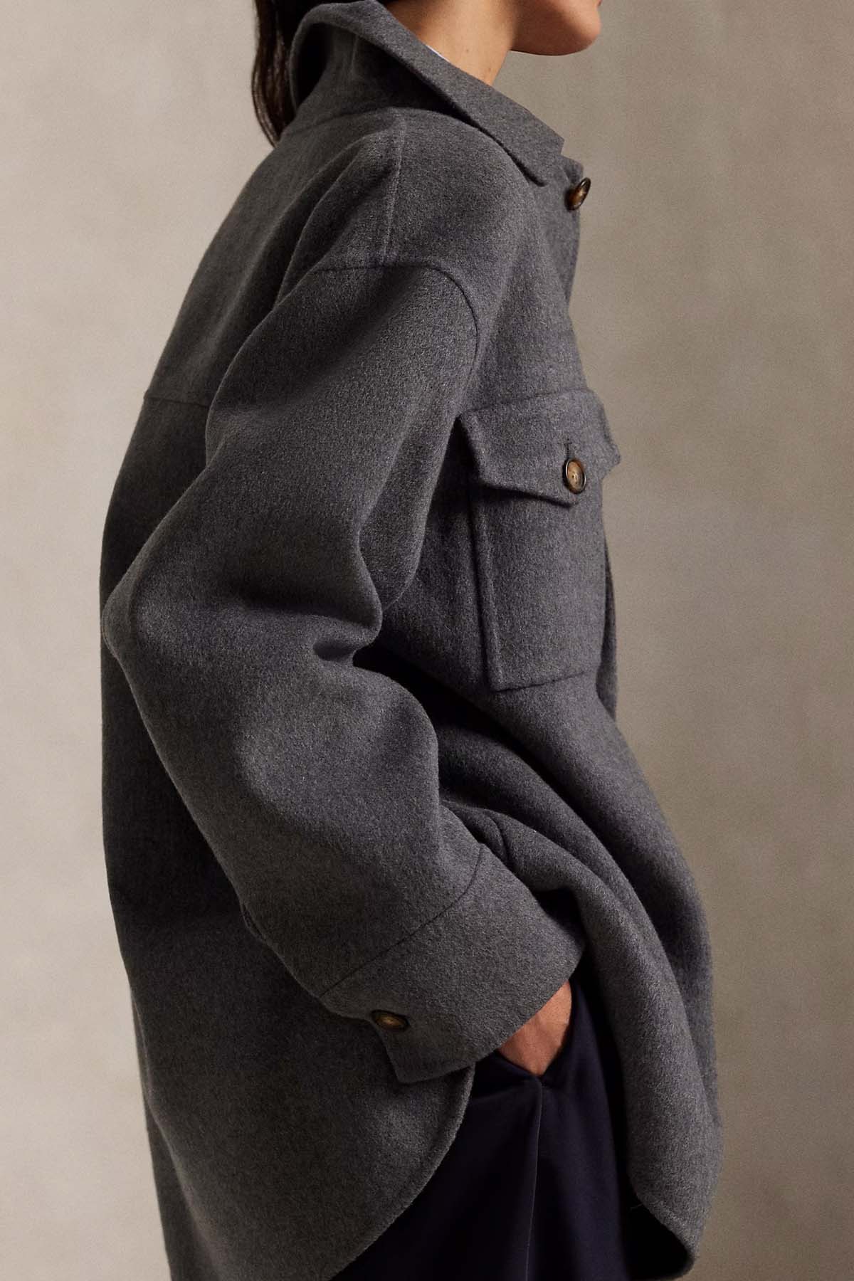 Polo Ralph Lauren Geniş Kesim Yün Gömlek Ceket