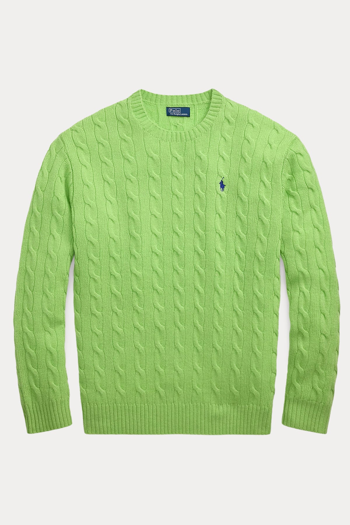 Polo Ralph Lauren Kaşmir Slim Fit Yuvarlak Yaka Saç Örgü Yün Triko