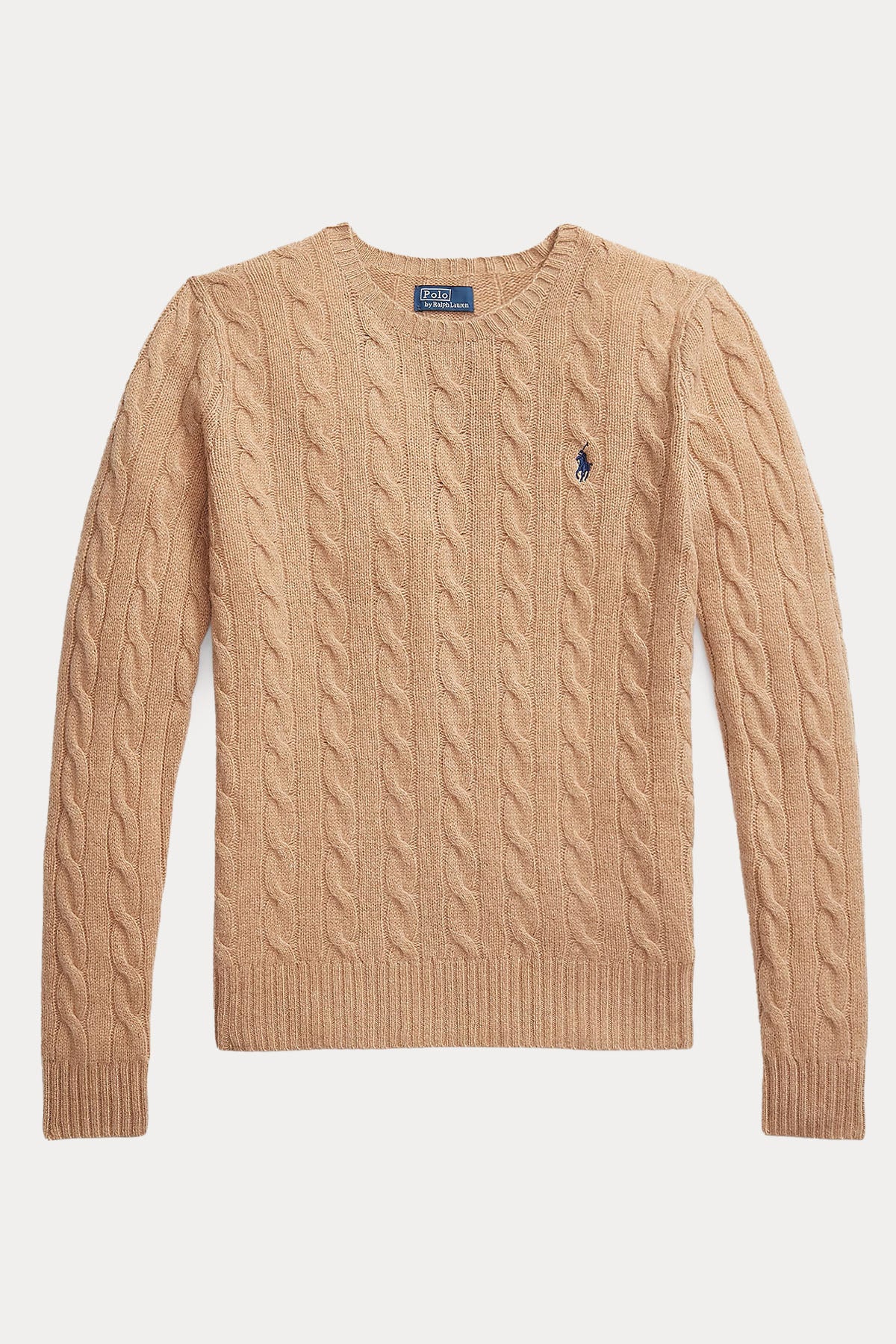 Polo Ralph Lauren Kaşmir Slim Fit Yuvarlak Yaka Saç Örgü Yün Triko