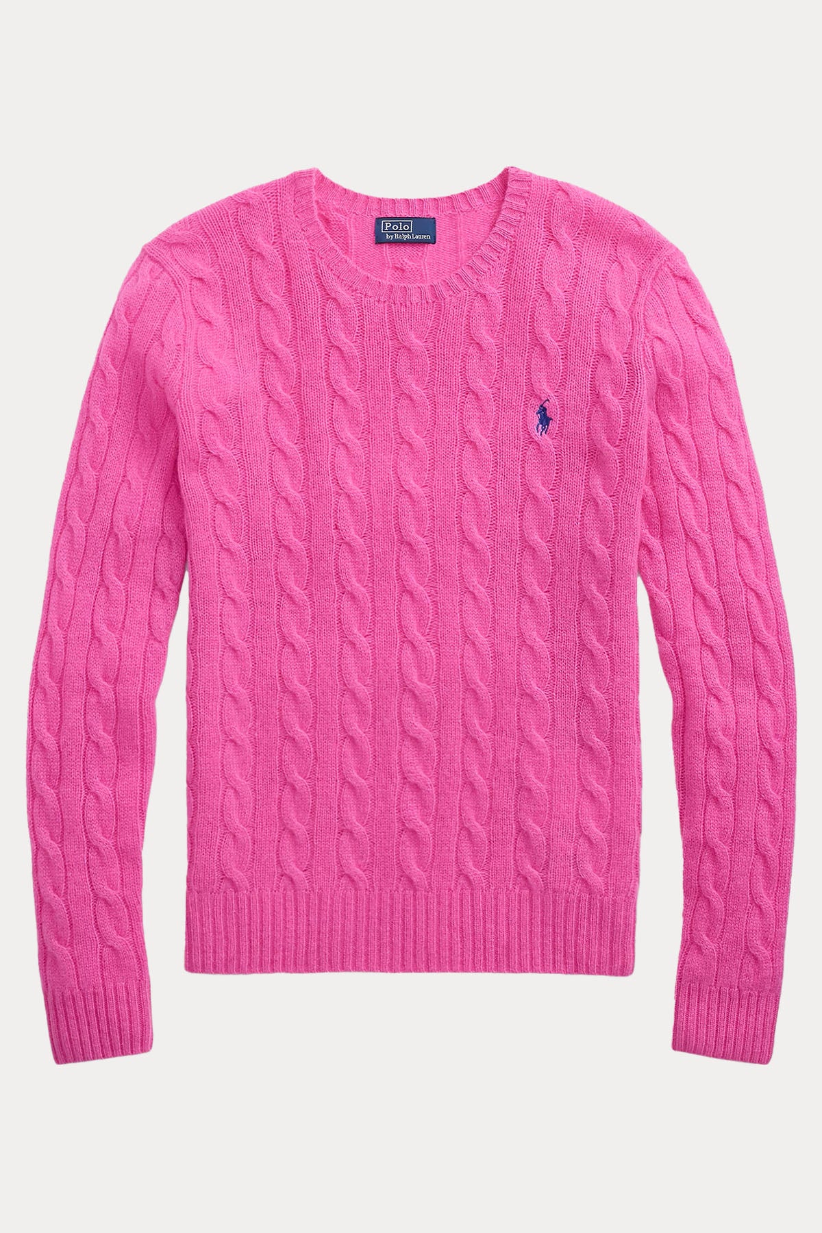 Polo Ralph Lauren Kaşmir Slim Fit Yuvarlak Yaka Saç Örgü Yün Triko