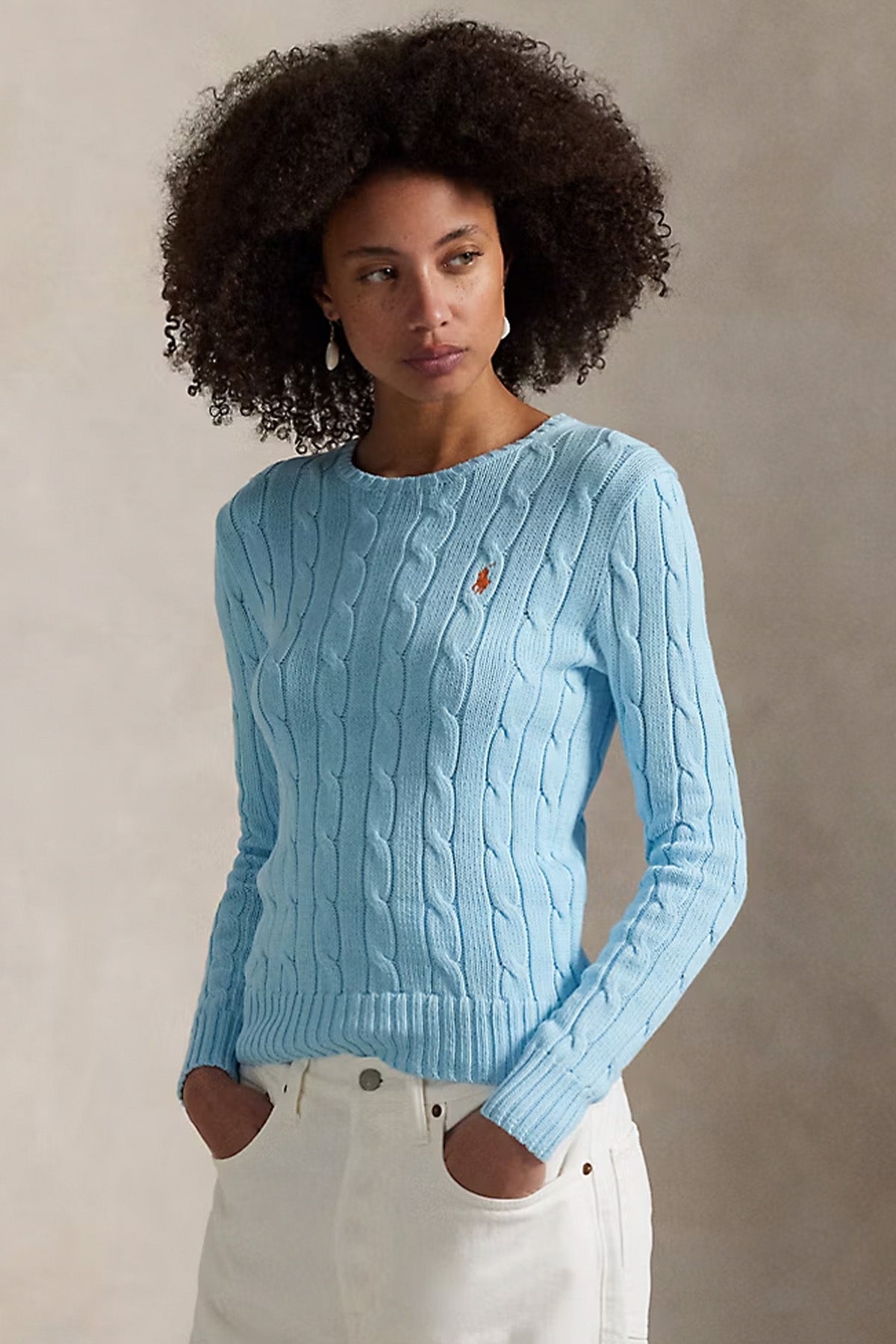 Polo Ralph Lauren Slim Fit Yuvarlak Yaka Saç Örgü Triko