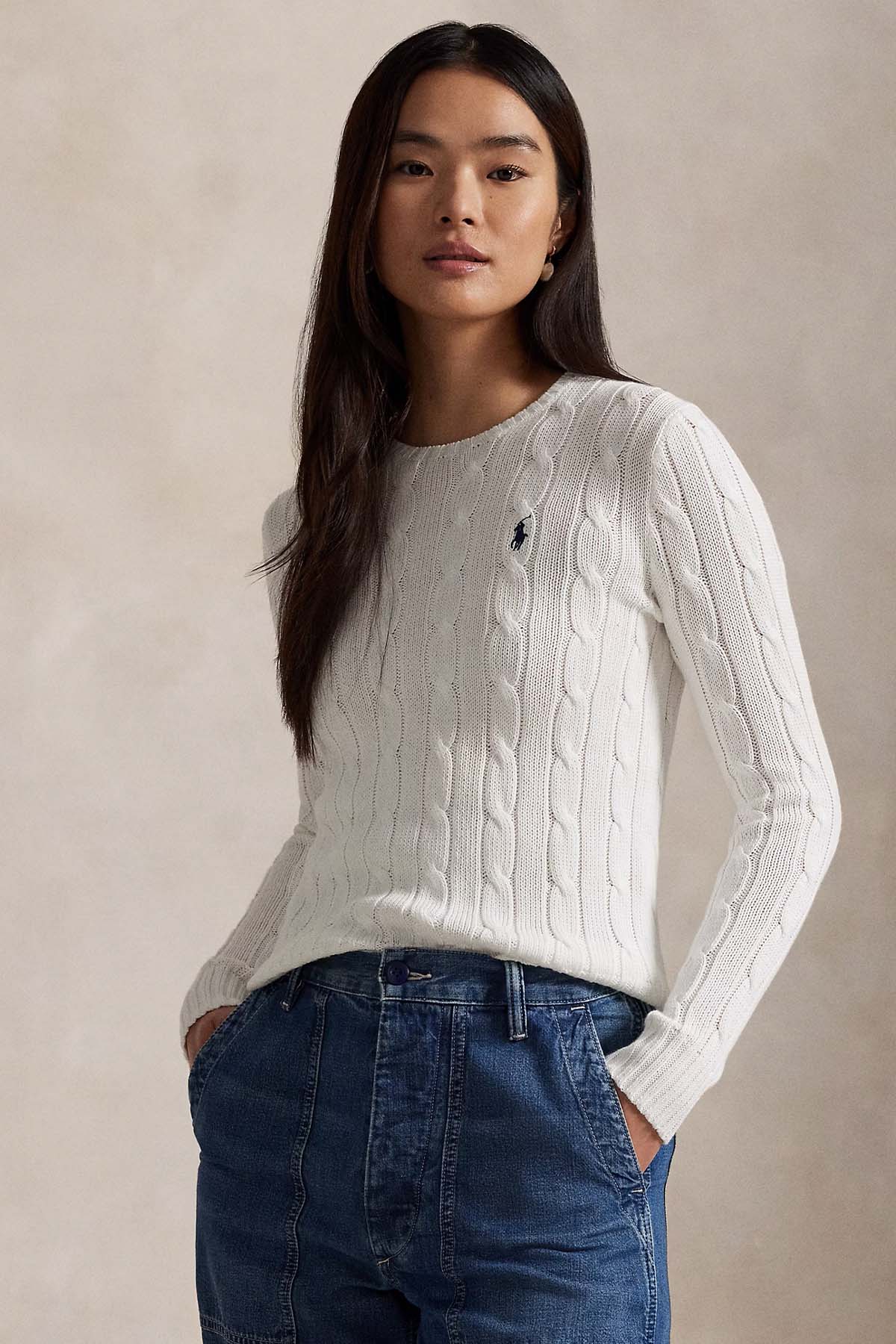 Polo Ralph Lauren Slim Fit Yuvarlak Yaka Saç Örgü Triko