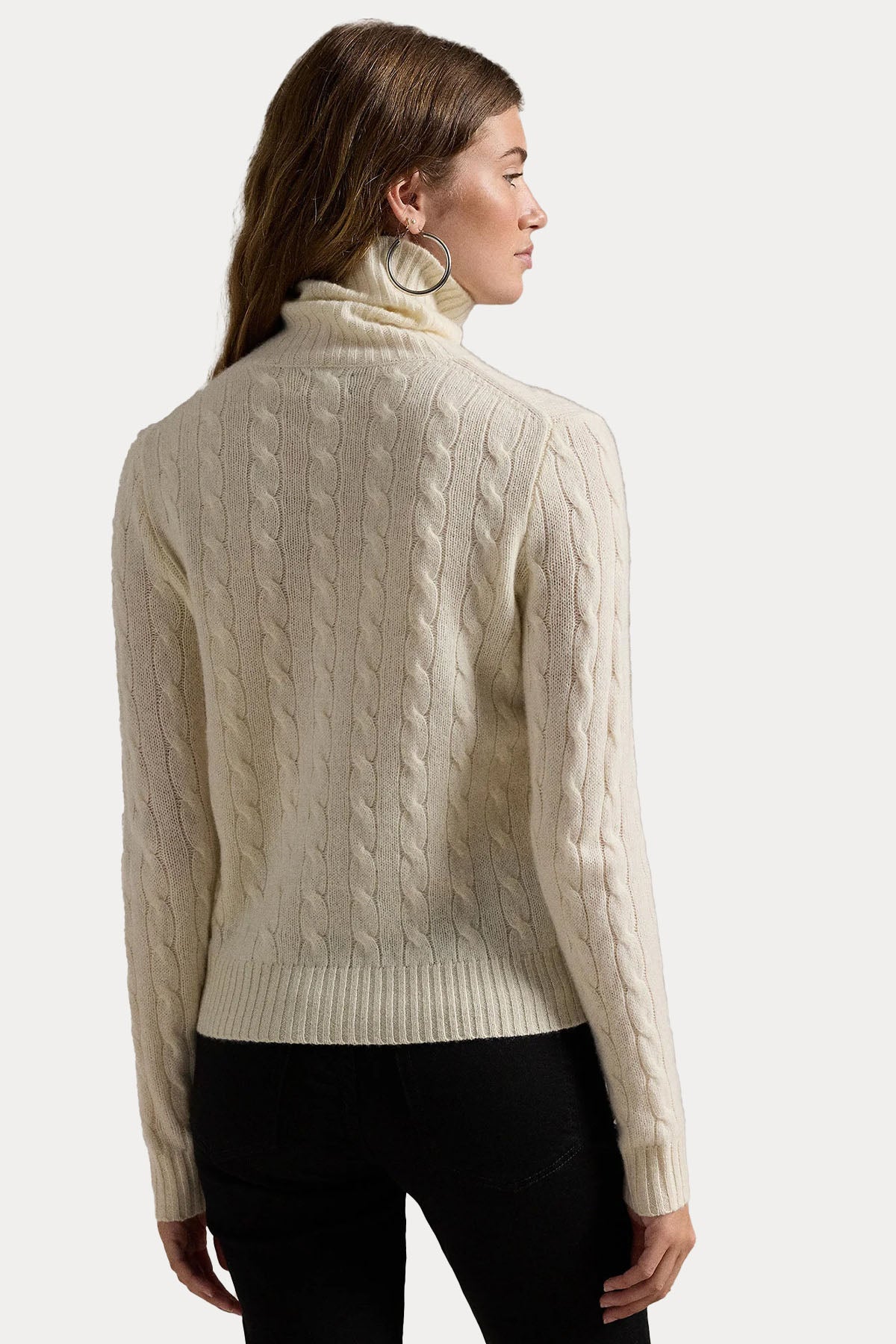 Polo Ralph Lauren Kaşmir Balıkçı Yaka Saç Örgü Yün Triko