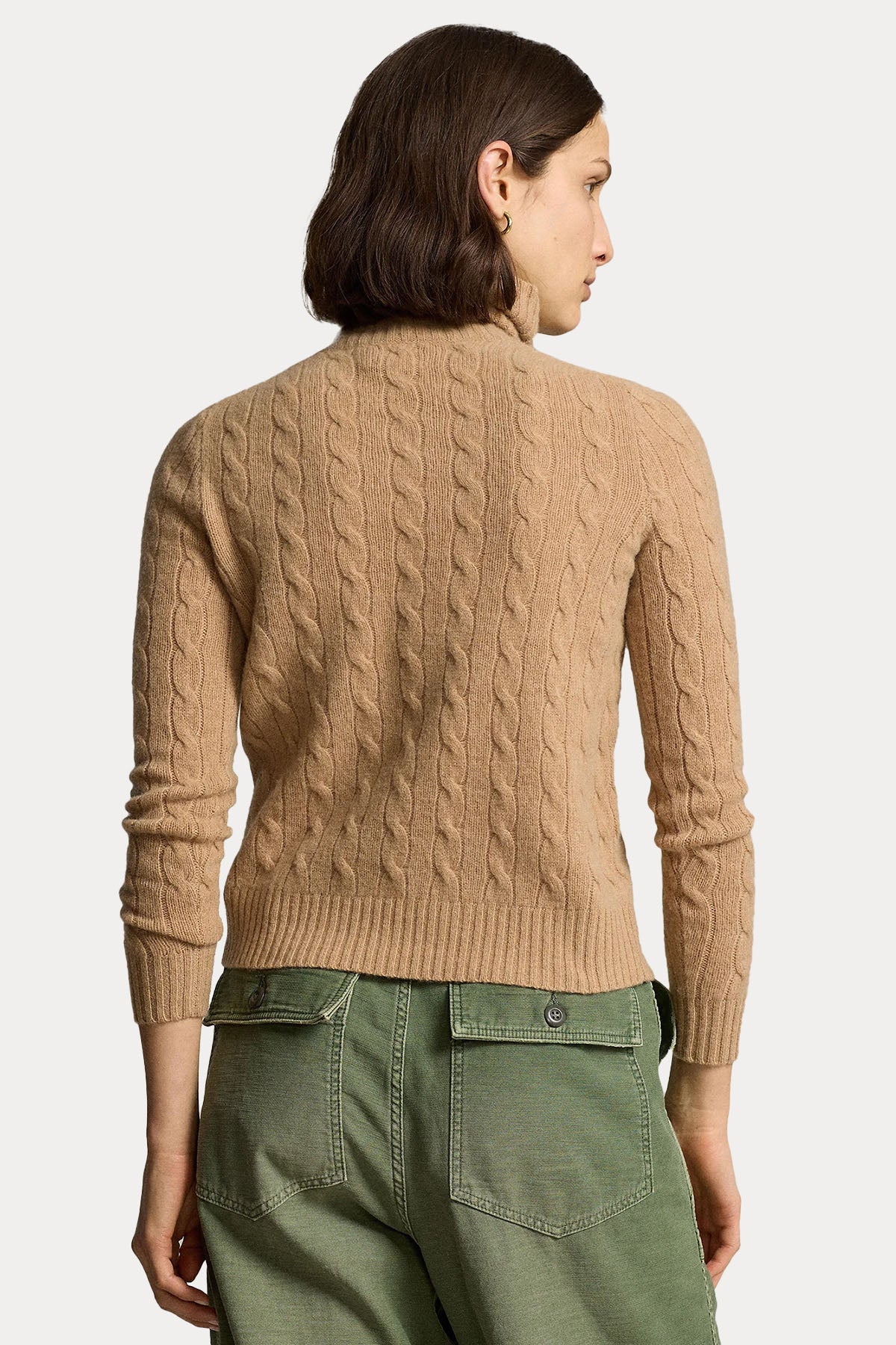 Polo Ralph Lauren Kaşmir Balıkçı Yaka Saç Örgü Yün Triko