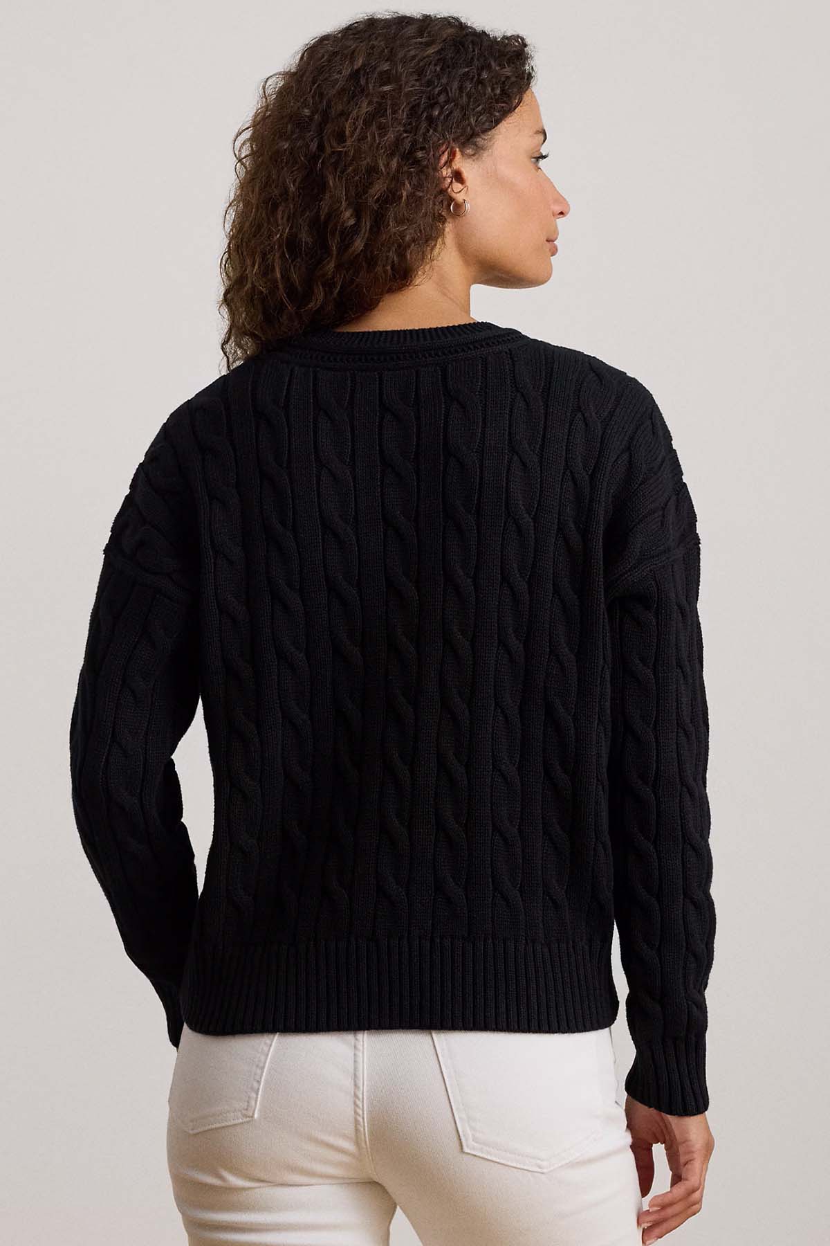 Polo Ralph Lauren Relaxed Fit V Yaka Saç Örgü Triko