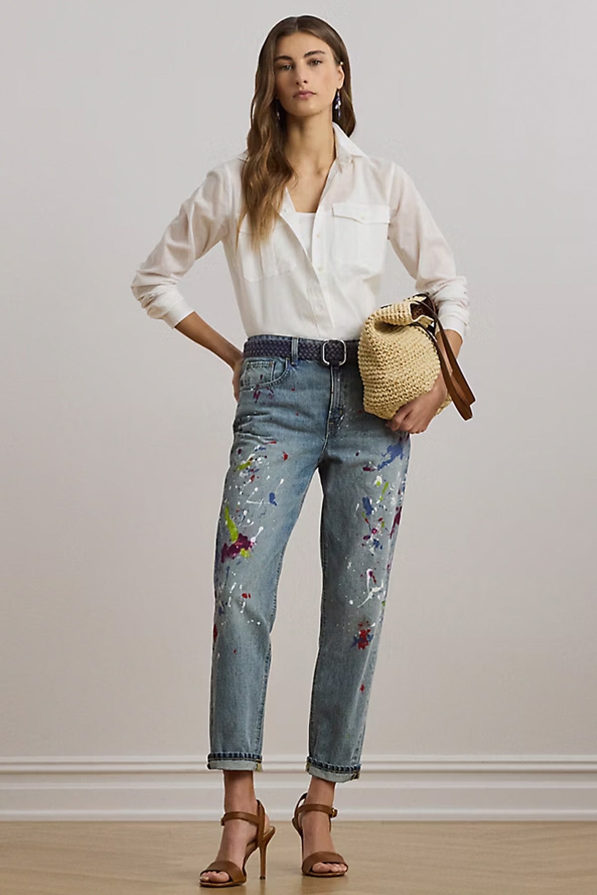 Polo Ralph Lauren Boyfriend Tapered Fit Renk Bloklu Jeans