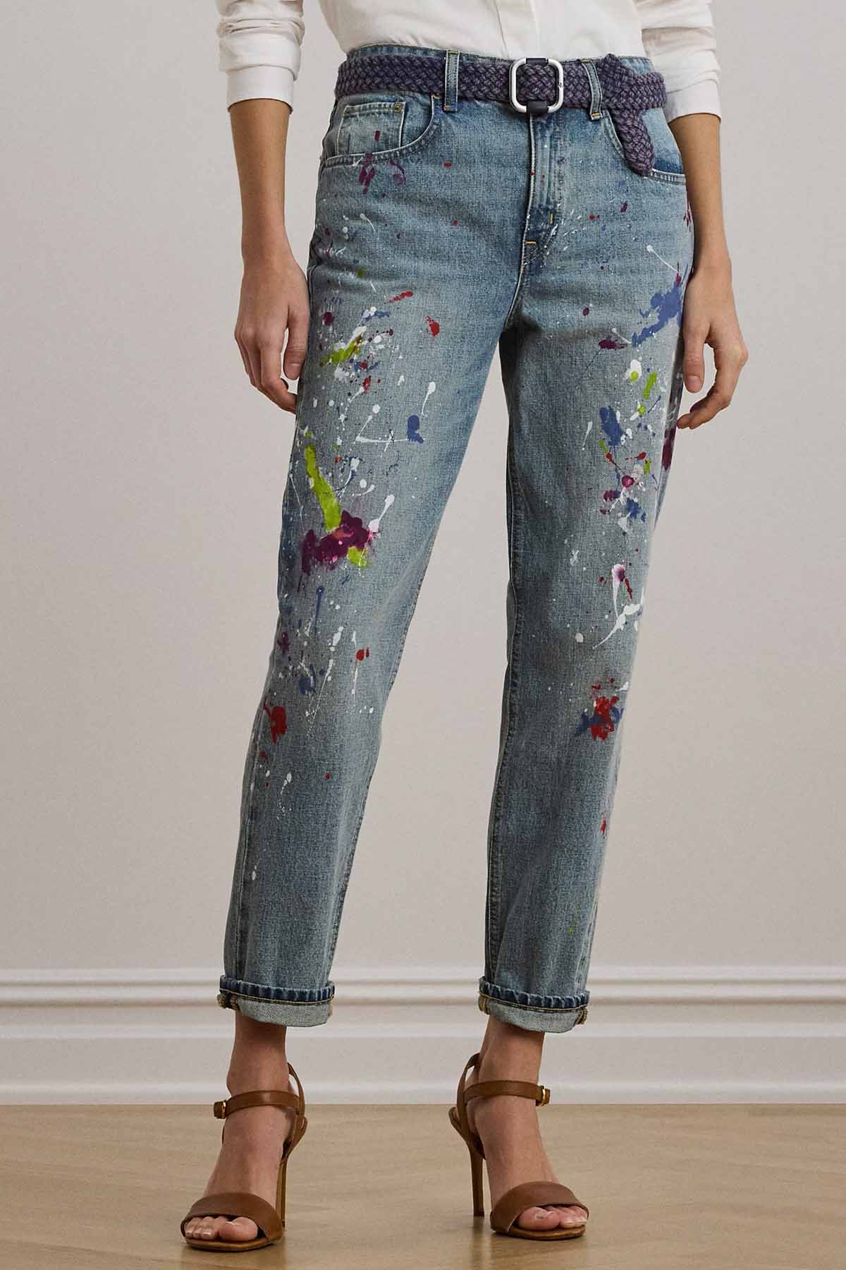 Polo Ralph Lauren Boyfriend Tapered Fit Renk Bloklu Jeans