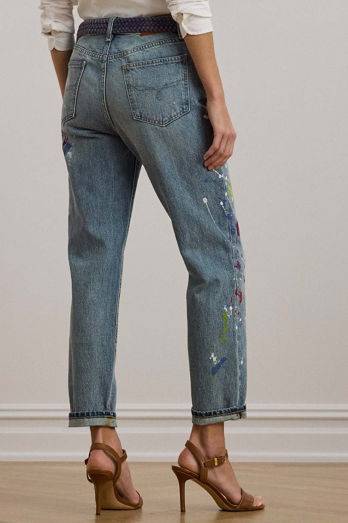 Polo Ralph Lauren Boyfriend Tapered Fit Renk Bloklu Jeans