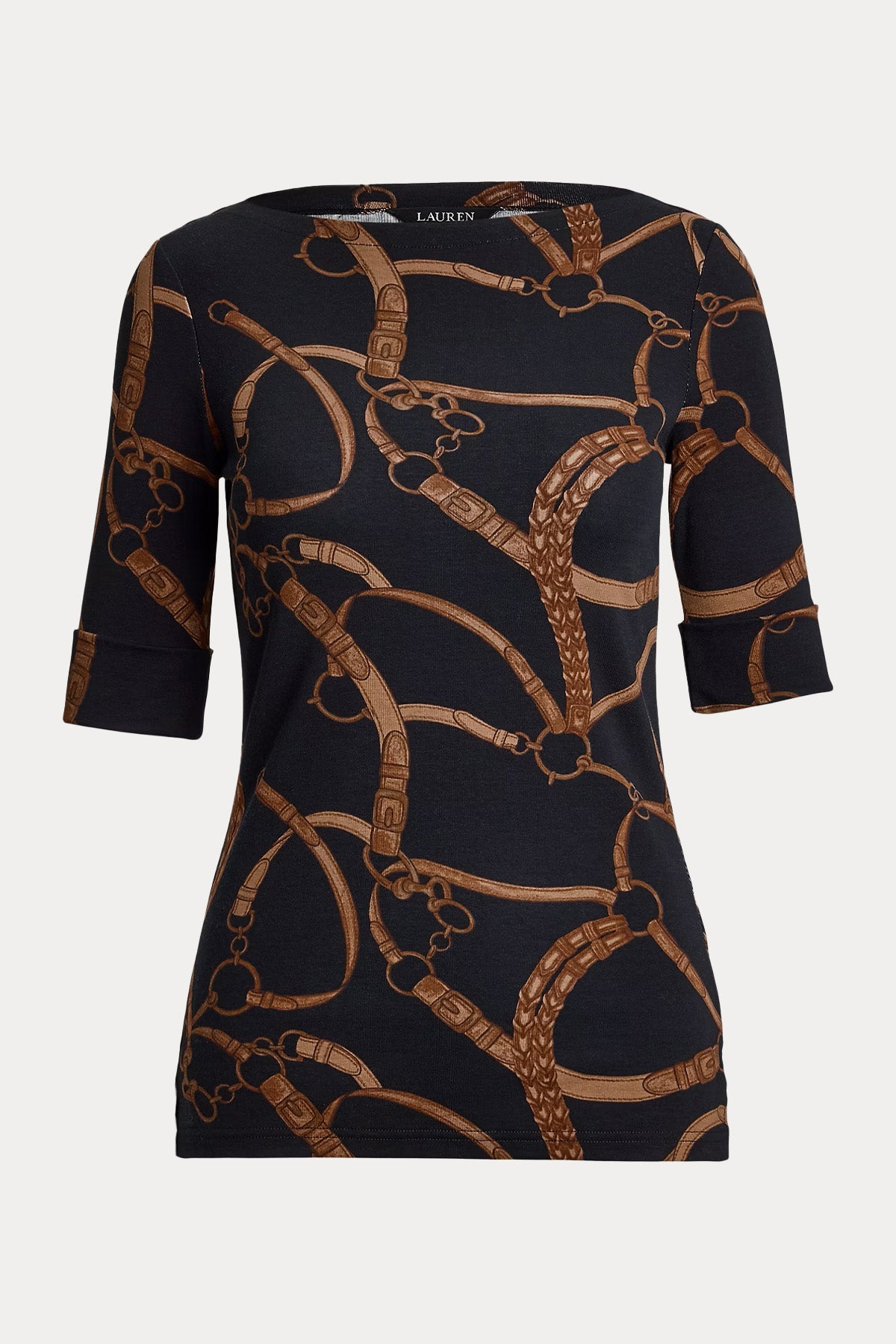 Polo Ralph Lauren Desenli Kayık Yaka Bluz