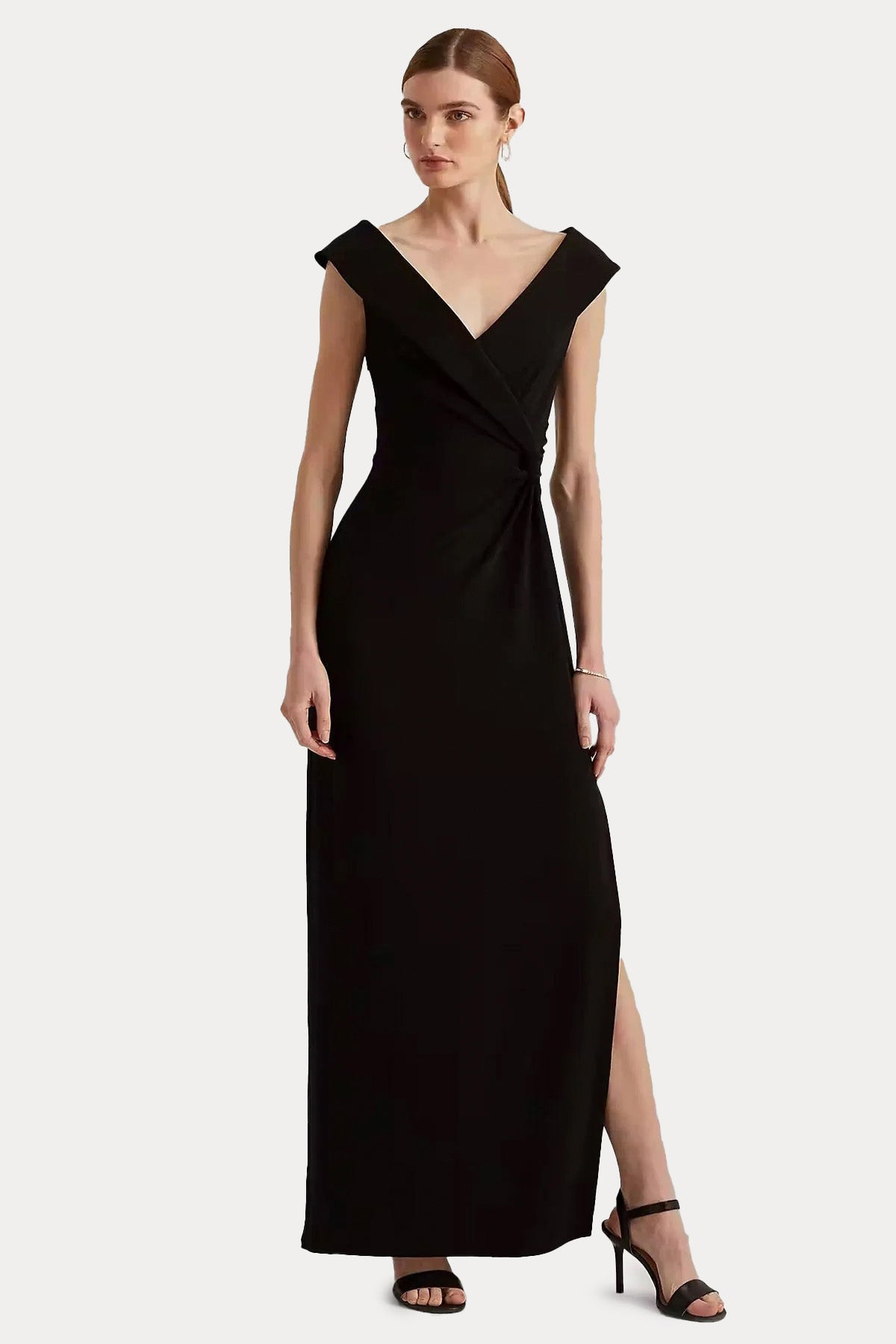 Polo Ralph Lauren V Yaka Kruvaze Maxi Abiye Elbise