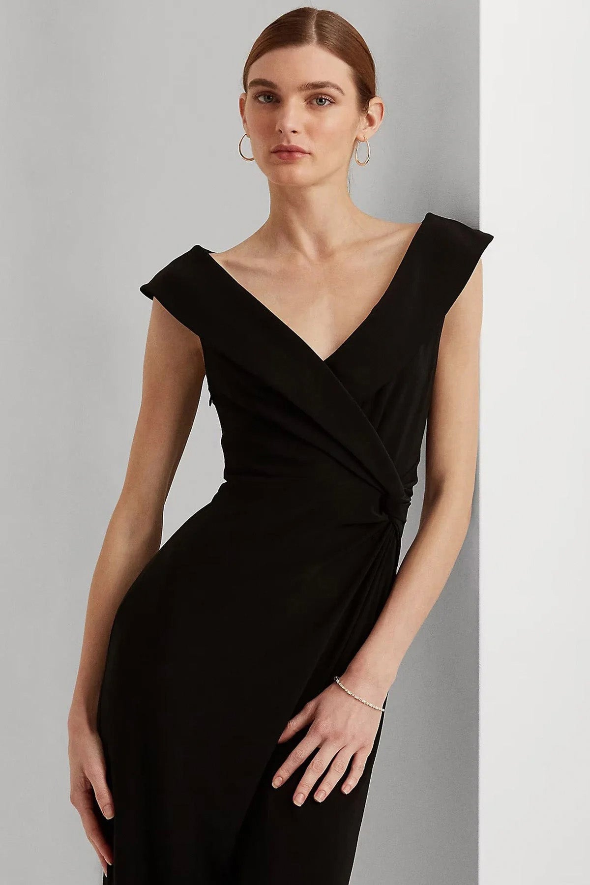 Polo Ralph Lauren V Yaka Kruvaze Maxi Abiye Elbise