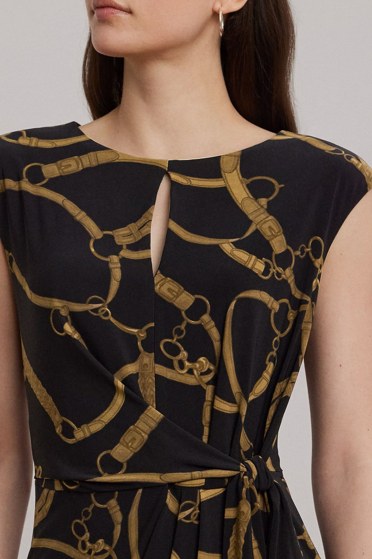 Polo Ralph Lauren Kruvaze Bağlamalı Midi Abiye Elbise