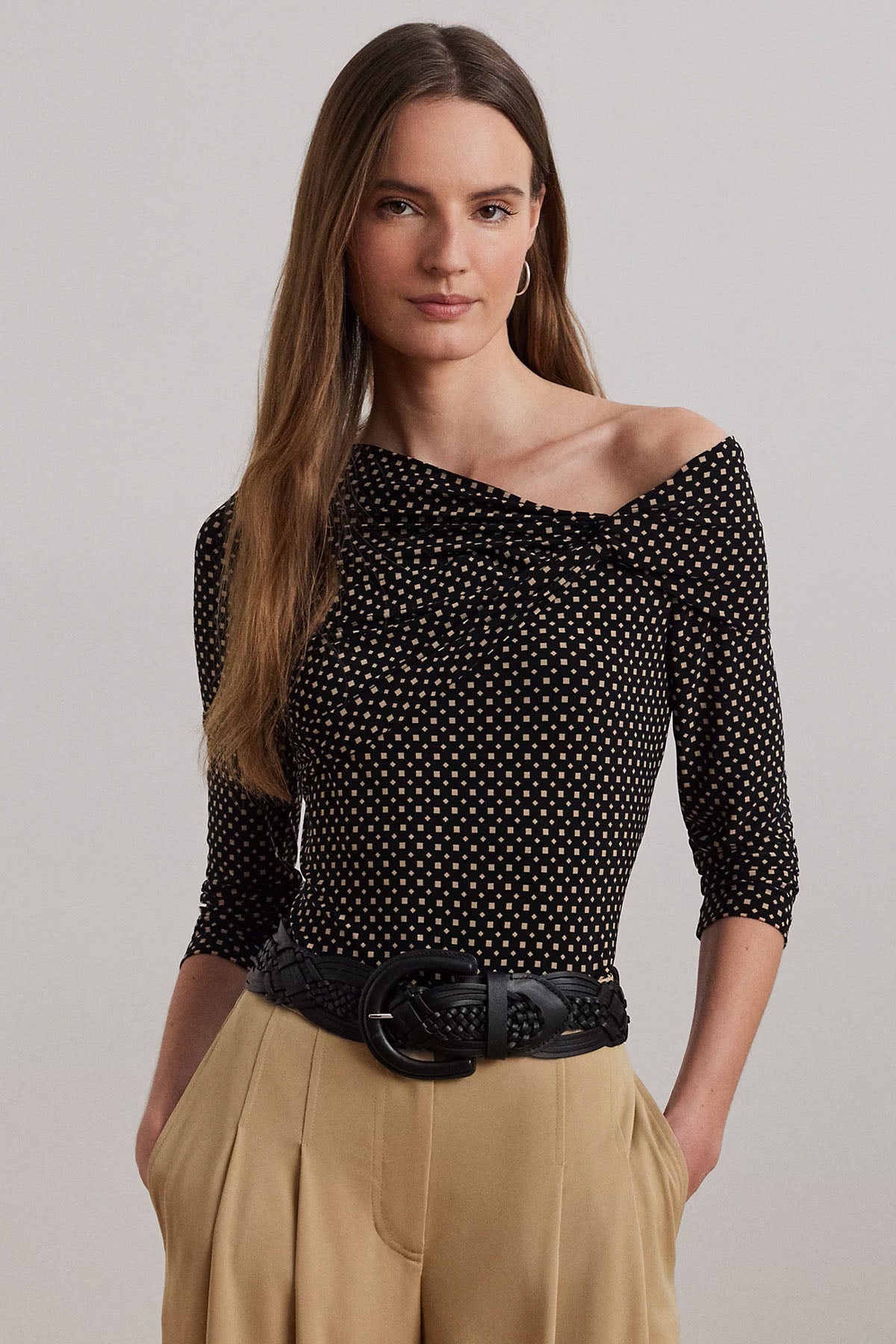 Polo Ralph Lauren Geometrik Desenli Streç Bluz