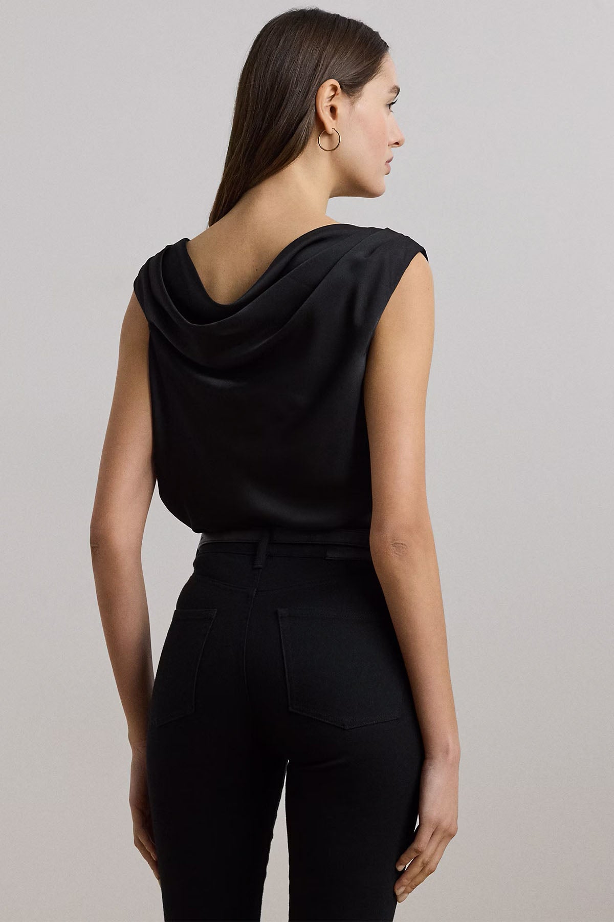 Polo Ralph Lauren Saten Kumaş Asimetrik Yaka Bluz