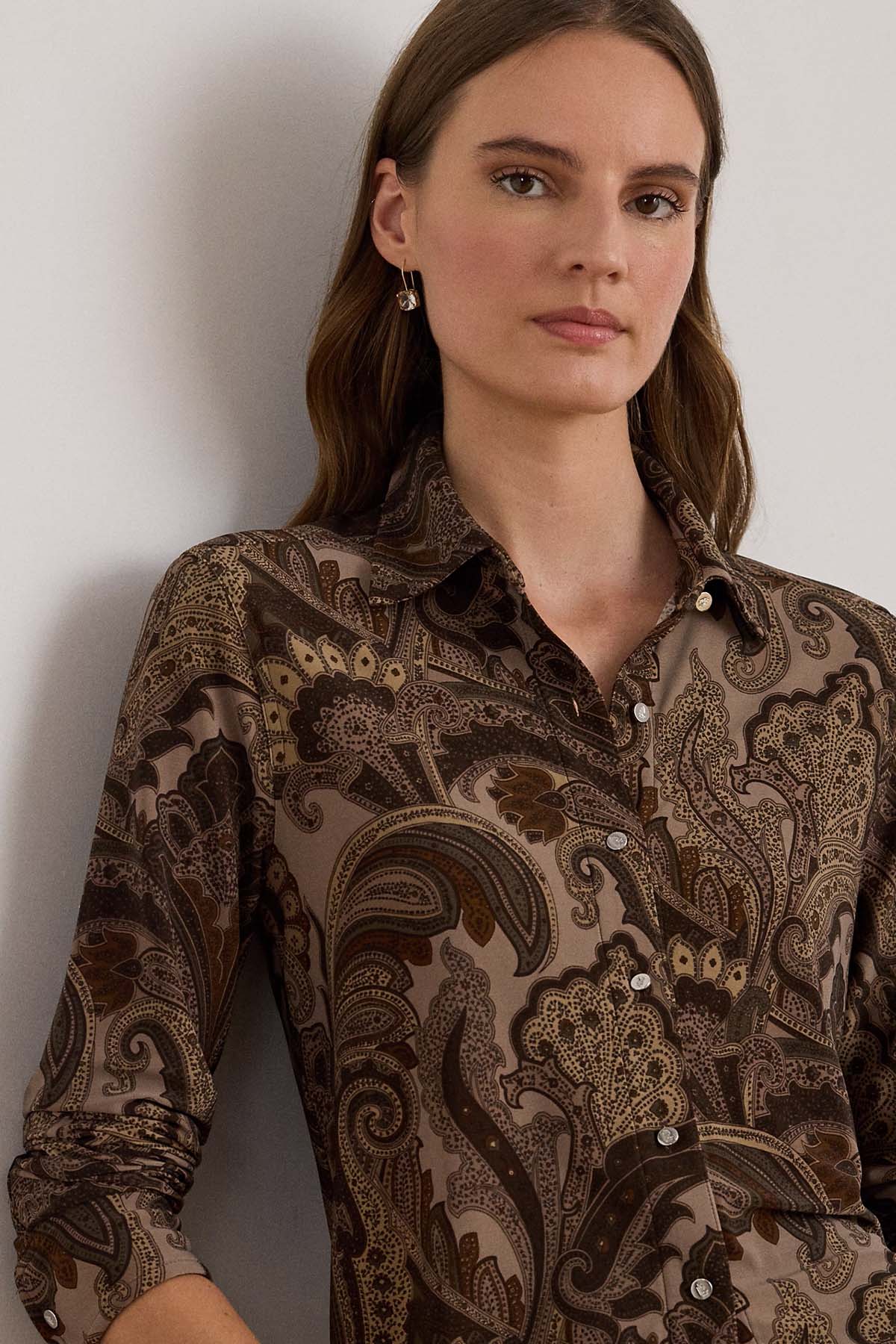 Polo Ralph Lauren Slim Fit Paisley Desenli Streç Gömlek