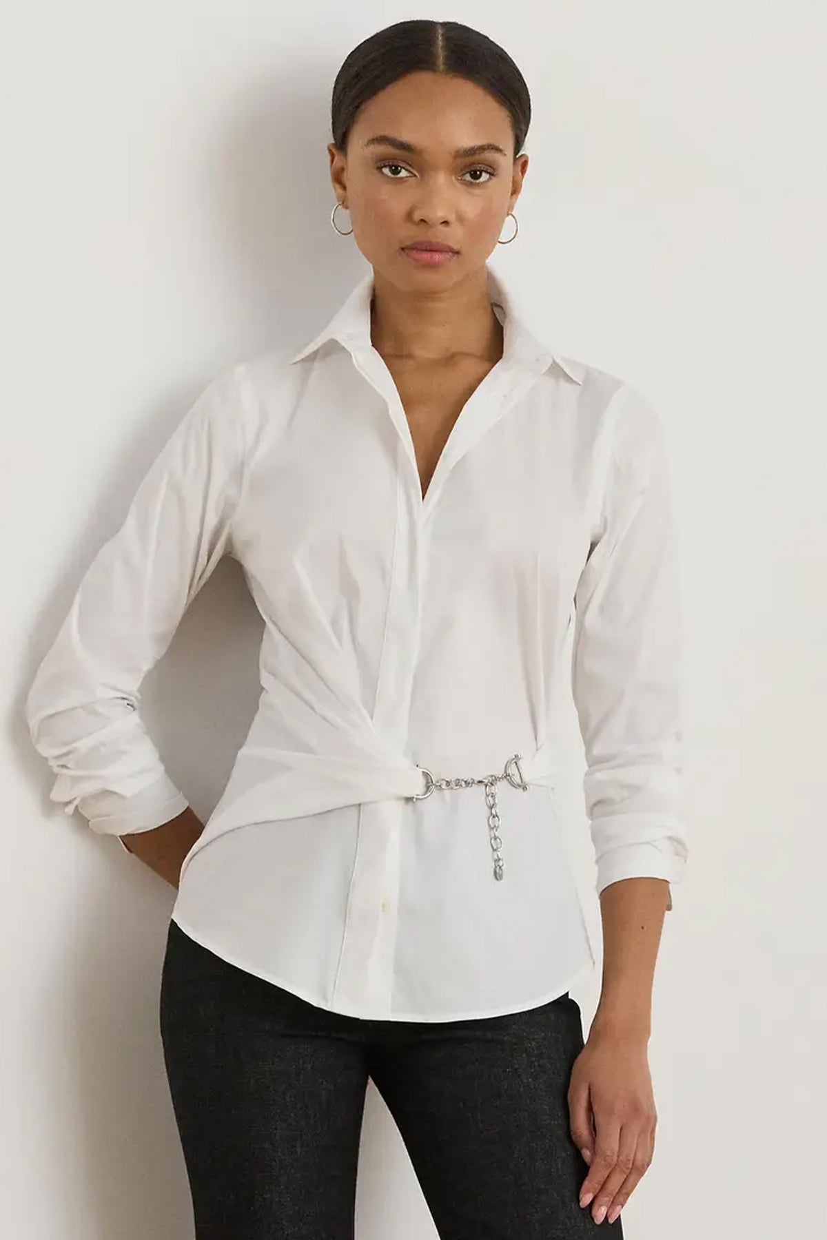 Polo Ralph Lauren Kruvaze Zincir Aksesuarlı Streç Gömlek