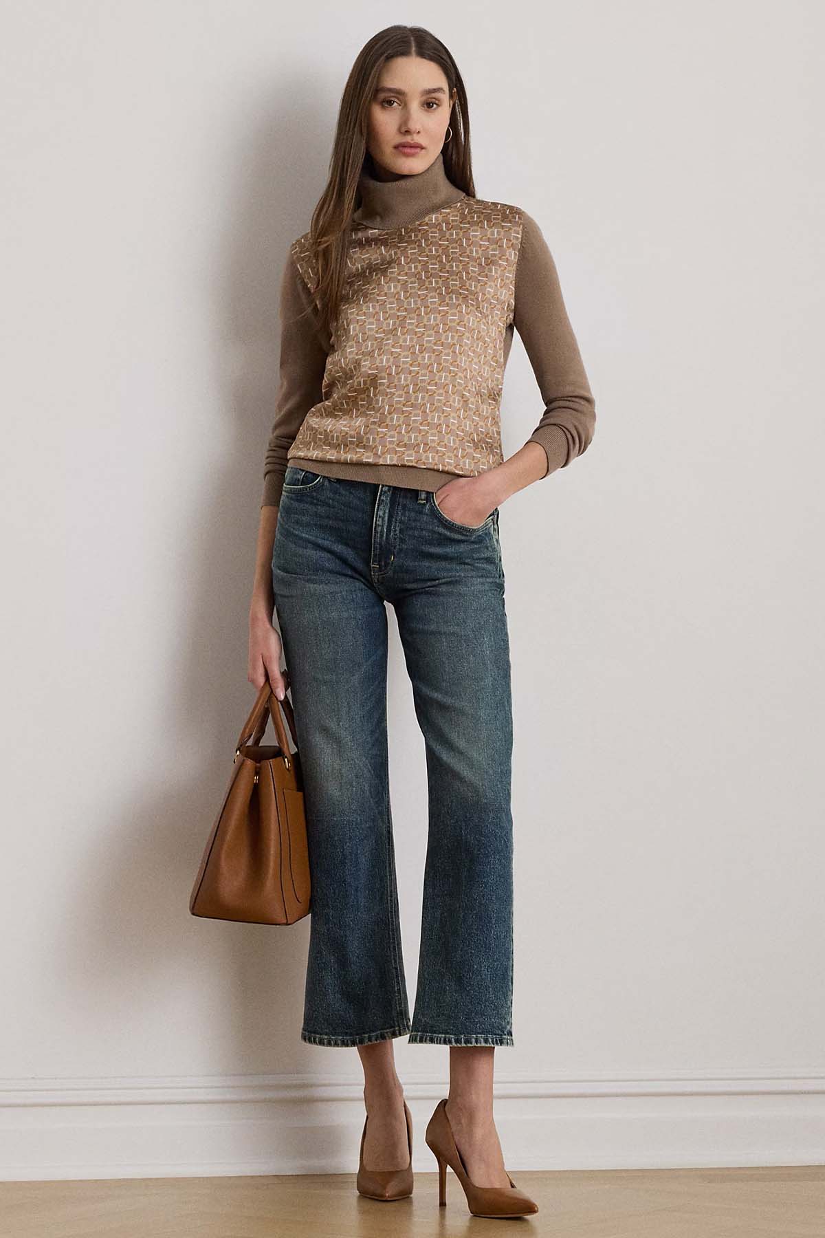 Polo Ralph Lauren Slim Fit Balıkçı Yaka Örgü Yün Triko