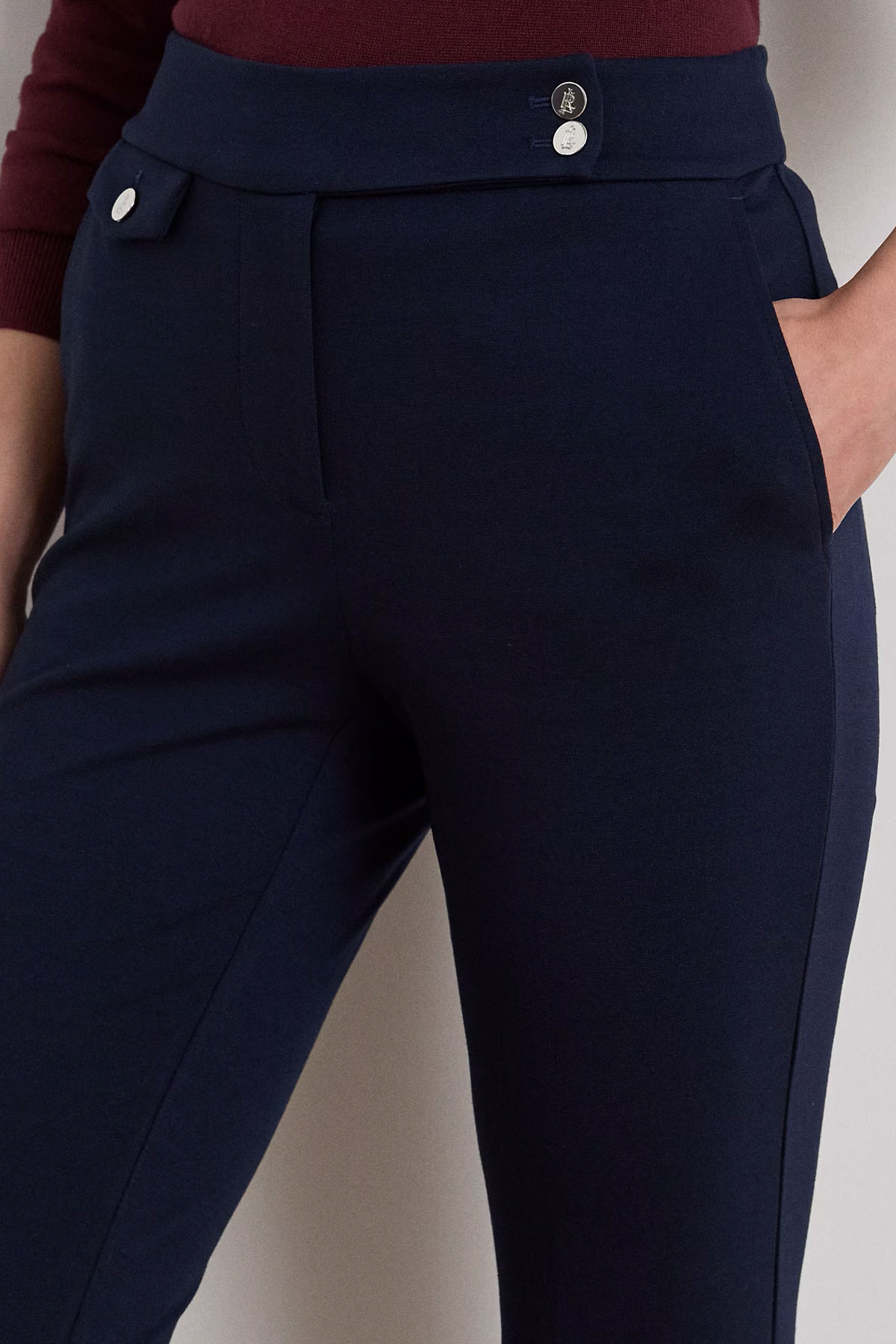 Polo Ralph Lauren Straight Fit Yüksek Bel Yandan Cepli Pantolon