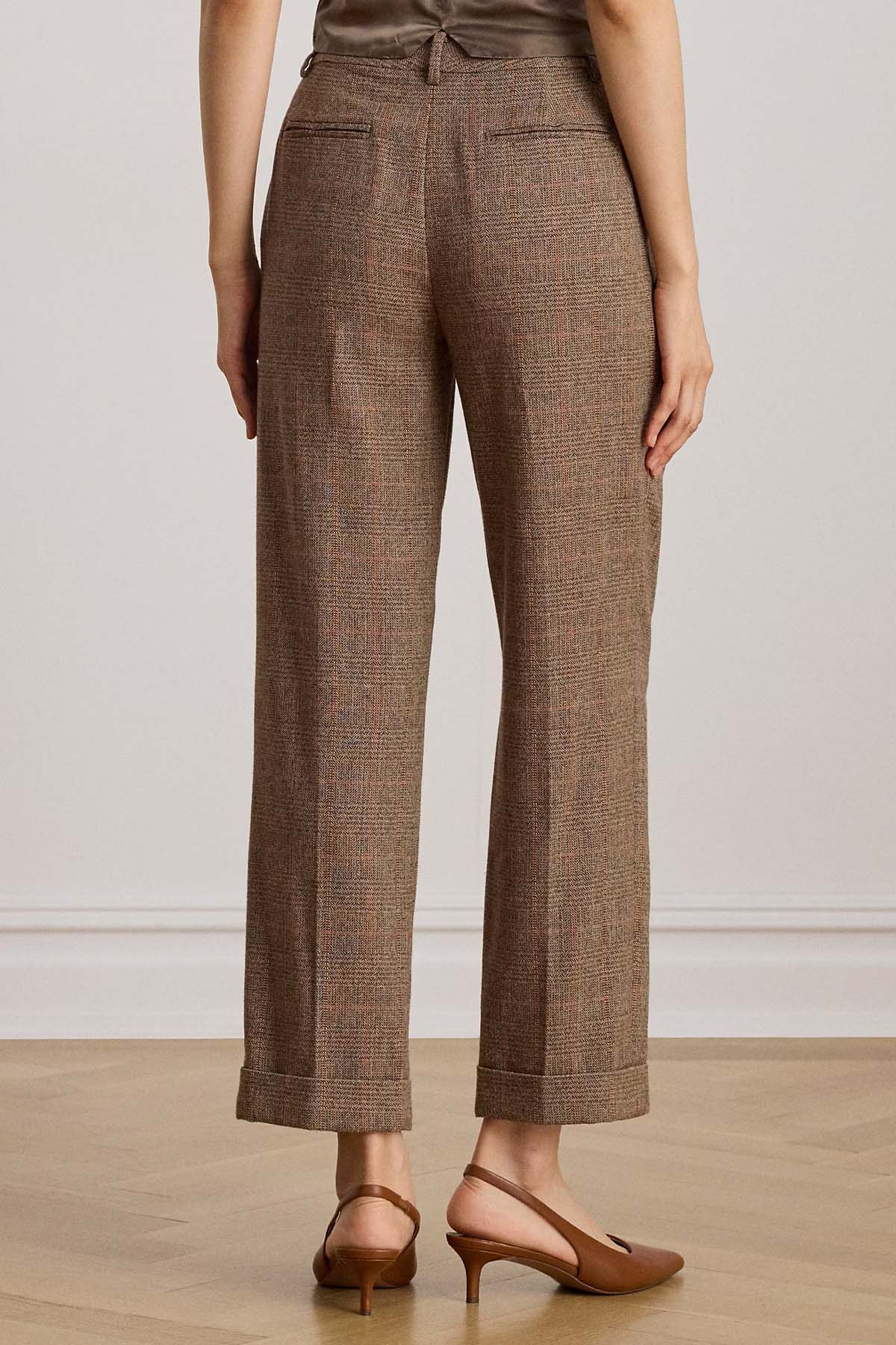 Polo Ralph Lauren Straight Fit Ekoseli Tek Pile Duble Paça Pantolon