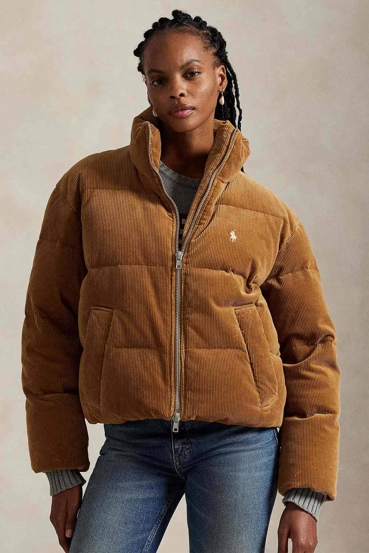 Polo Ralph Lauren Dik Yaka Kadife Puffer Mont