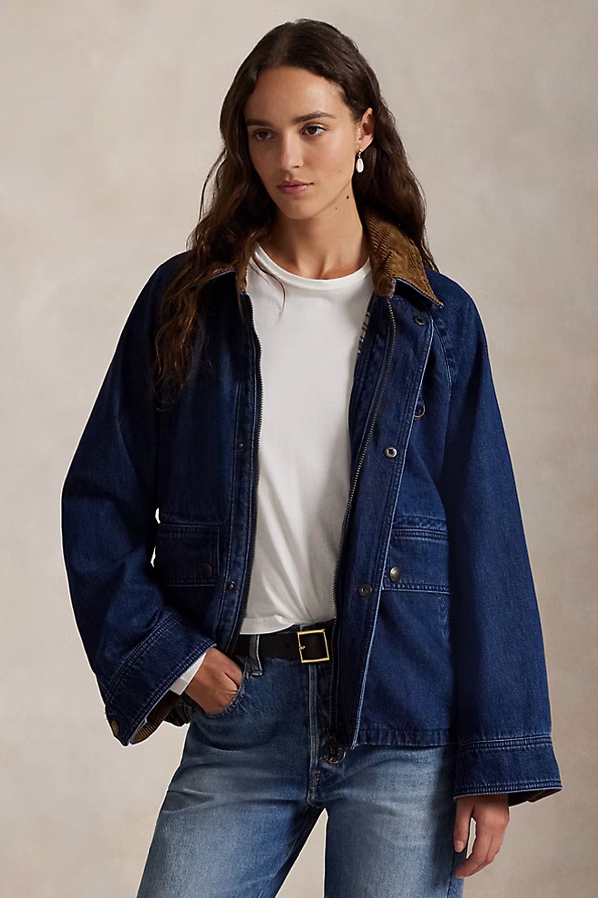 Polo Ralph Lauren Fitilli Kadife Yaka Denim Ceket