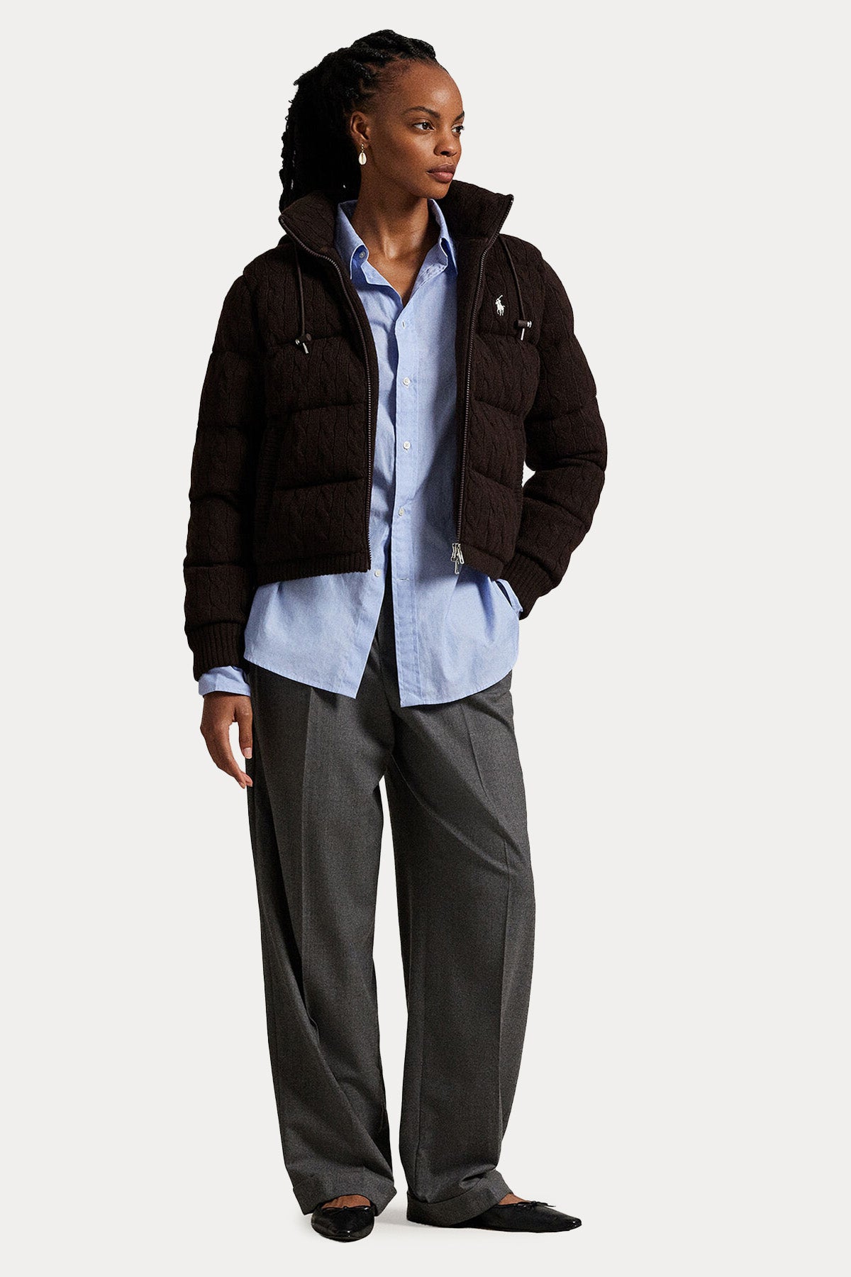 Polo Ralph Lauren Kapüşonlu Kaşmir Yün Puffer Mont