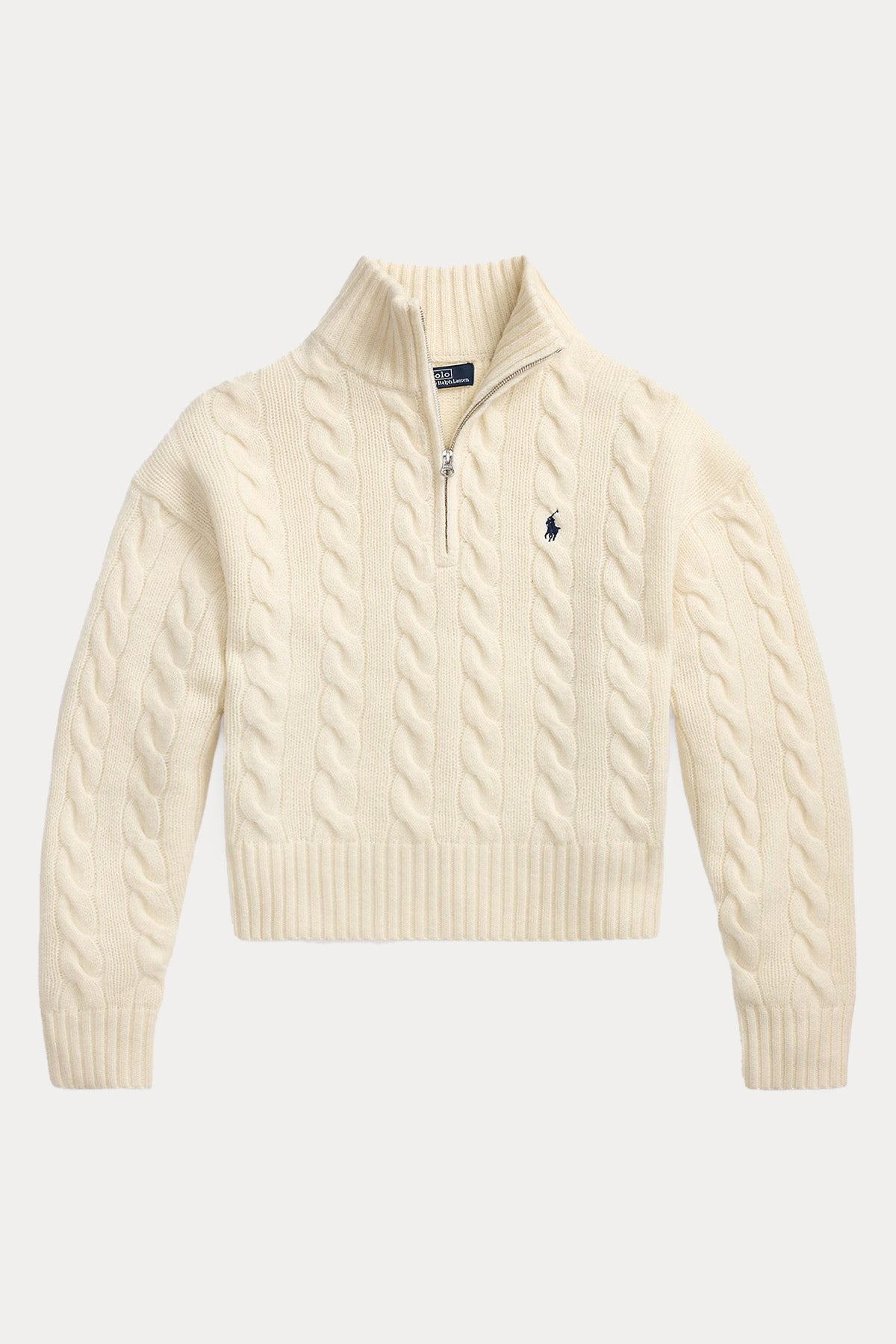 Polo Ralph Lauren Relaxed Fit Perkins Yaka Saç Örgü Kaşmir Yün