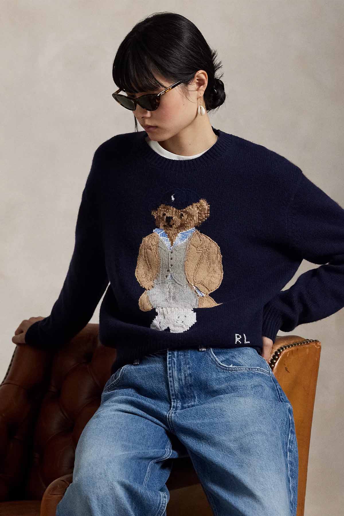 Polo Ralph Lauren Relaxed Fit Polo Bear Örgü Kaşmir Yün Triko