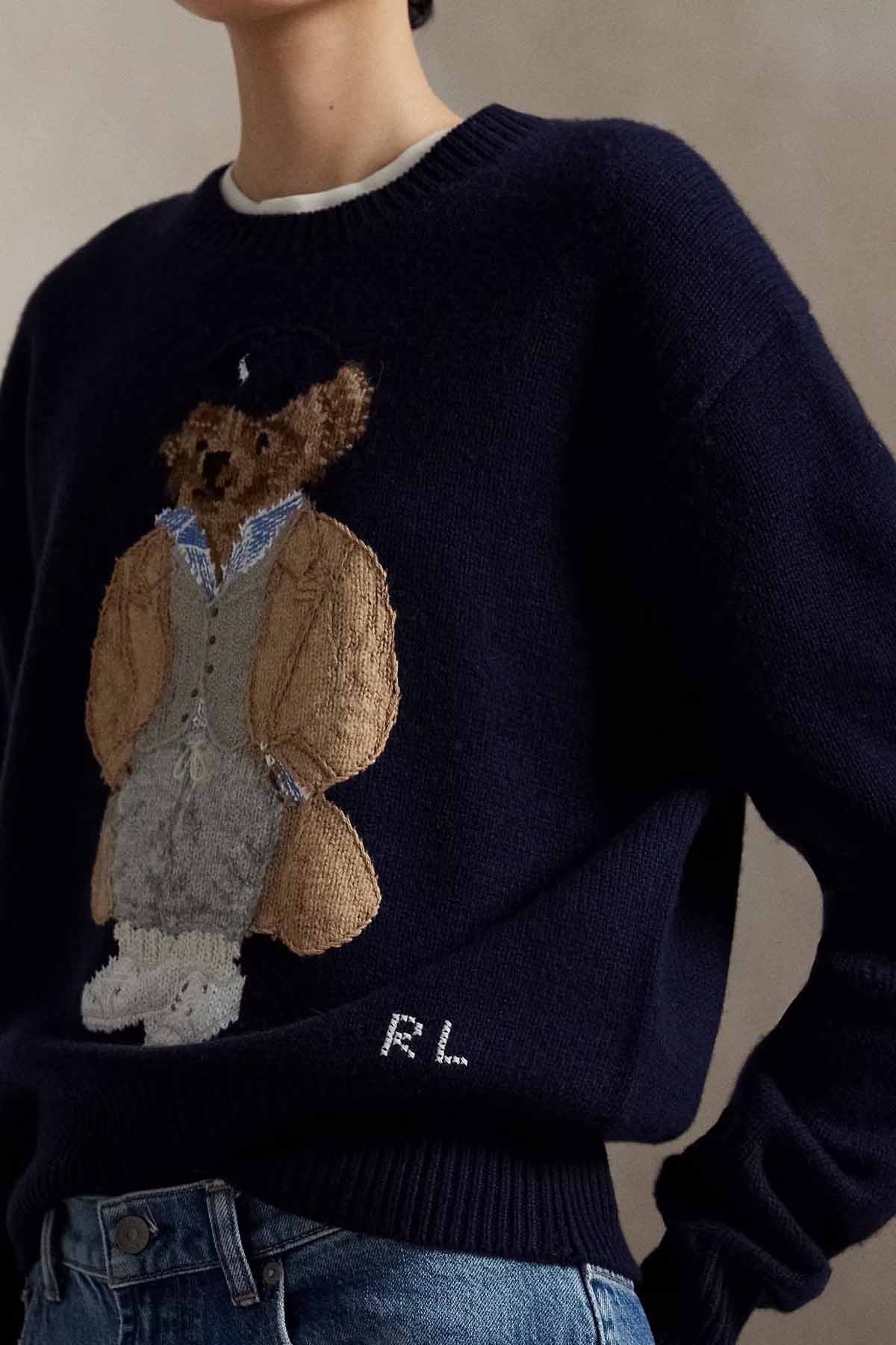 Polo Ralph Lauren Relaxed Fit Polo Bear Örgü Kaşmir Yün Triko