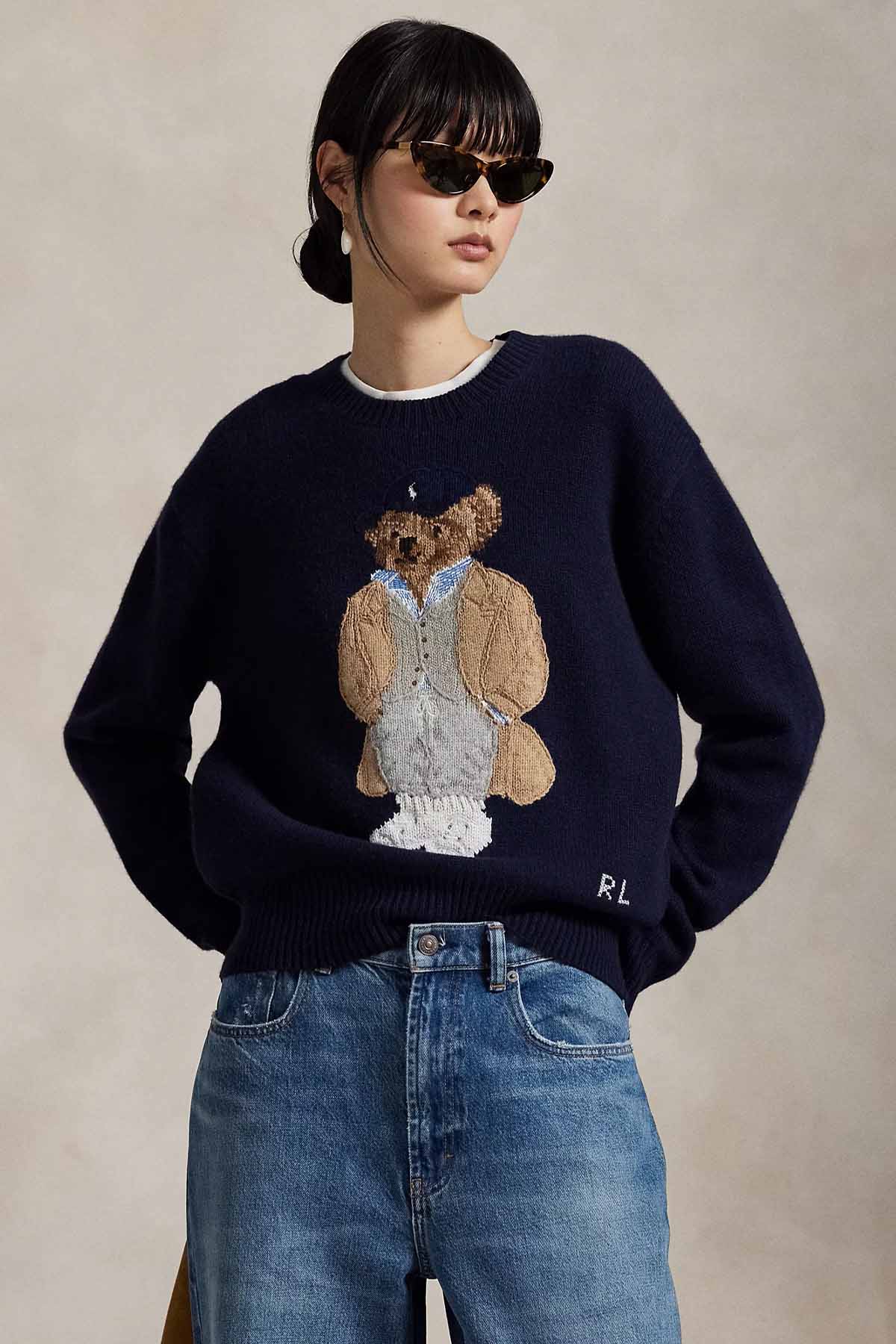 Polo Ralph Lauren Relaxed Fit Polo Bear Örgü Kaşmir Yün Triko