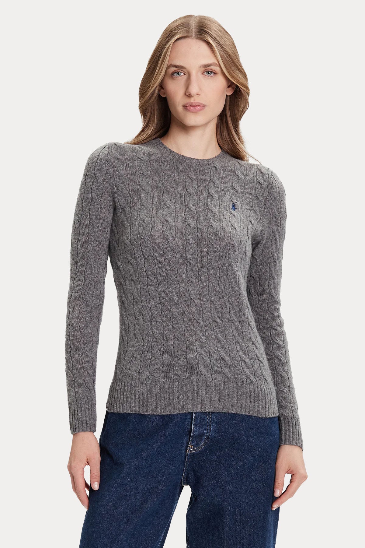 Polo Ralph Lauren Slim Fit Saç Örgü Kaşmir Yün Triko